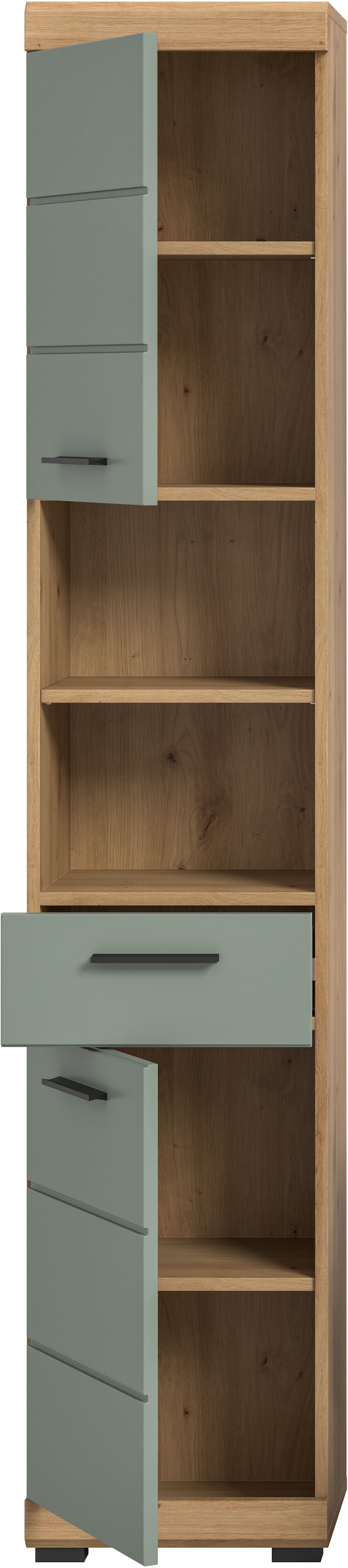 INOSIGN Hochschrank »Siena, Breite 37cm, 2 Tür, 1 Schubkasten, 2 offene Fächer, MDF-Front«, (1 St.), in verschiedenen Farben erhältlich, Badmöbel, Badschrank, Schrank, Bad