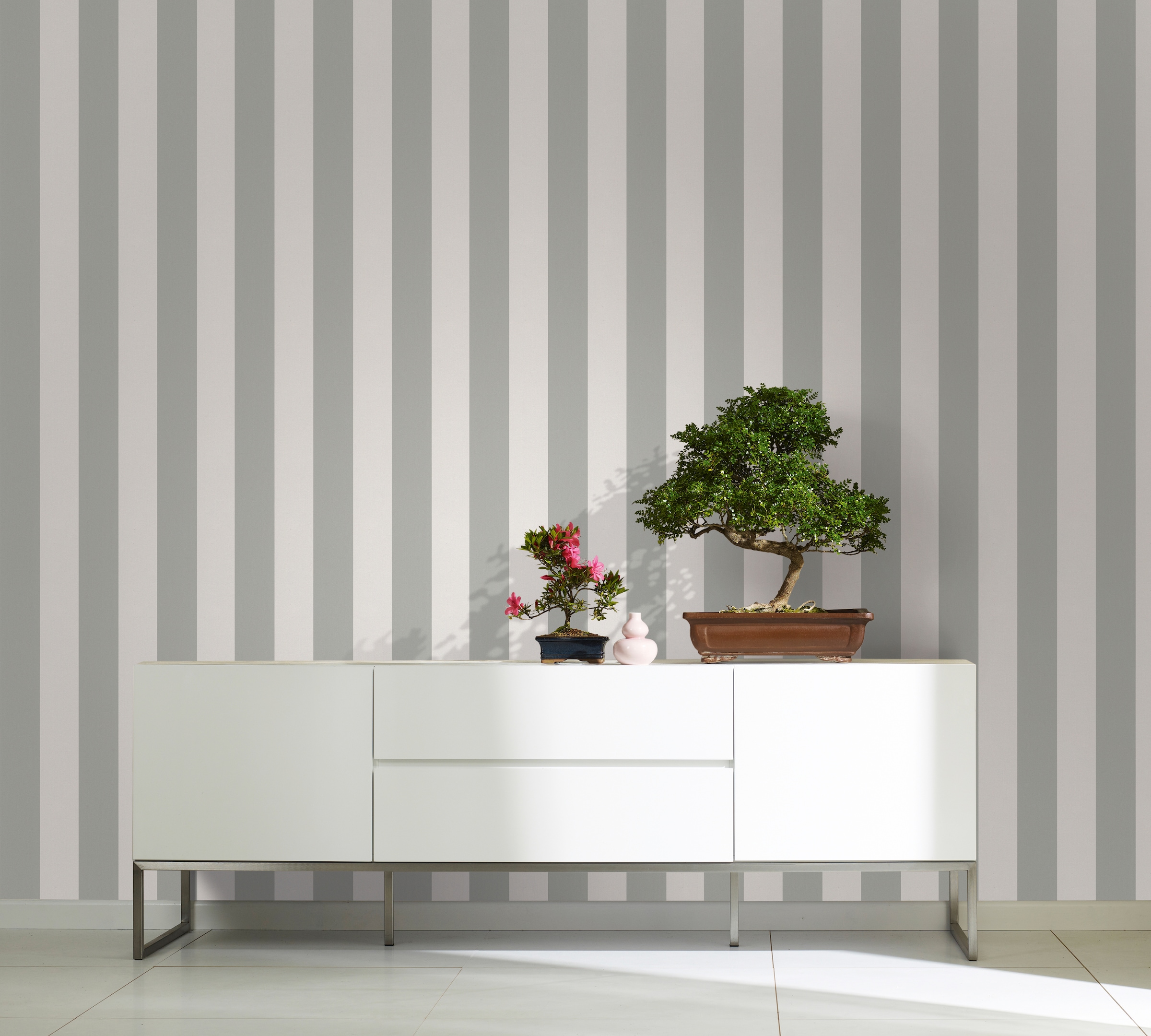 Novamur Vliestapete gestreift moderne Tapete für Wohnzimmer Schlafzimmer Küche