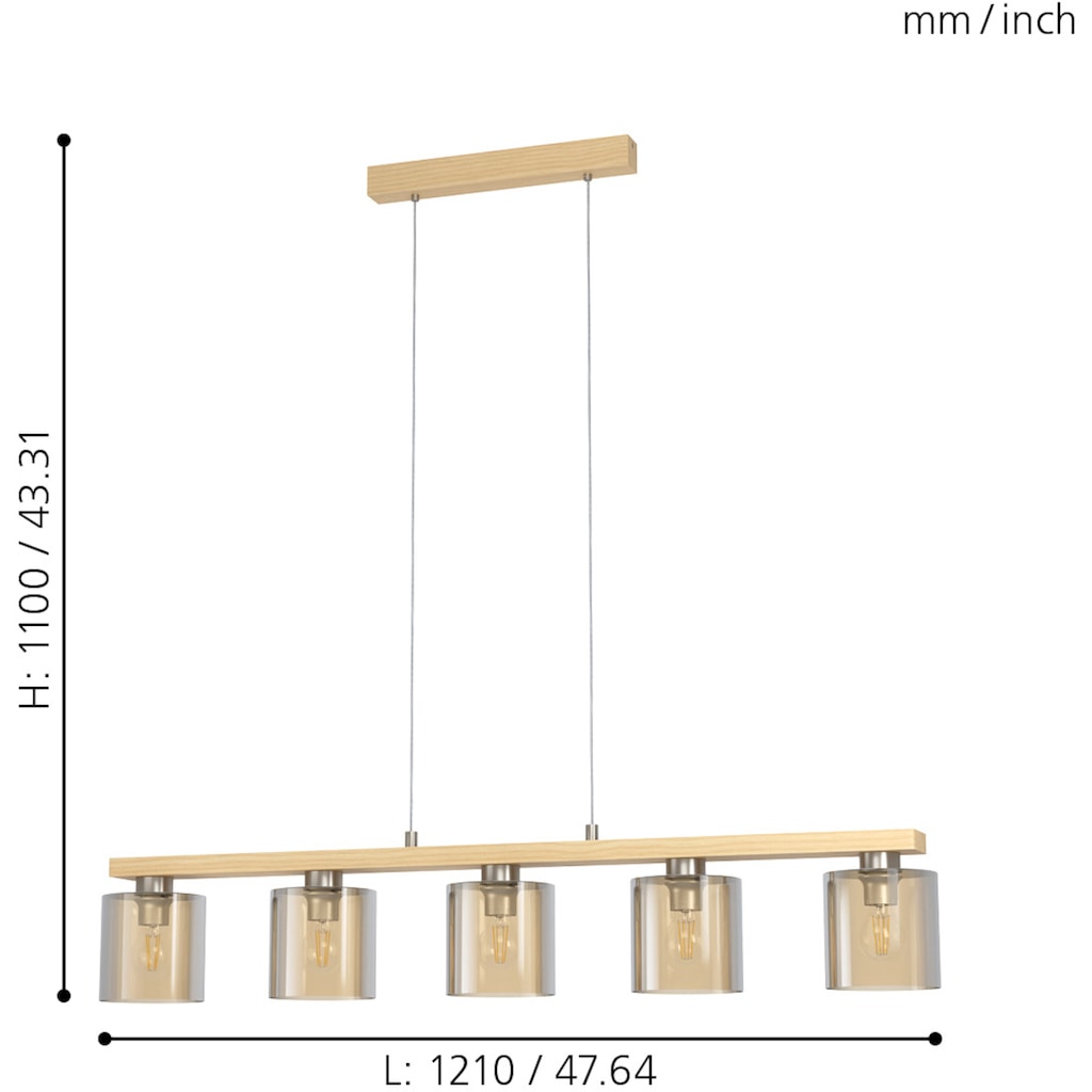 EGLO Pendelleuchte »CASTRALVO«, 5 flammig-flammig