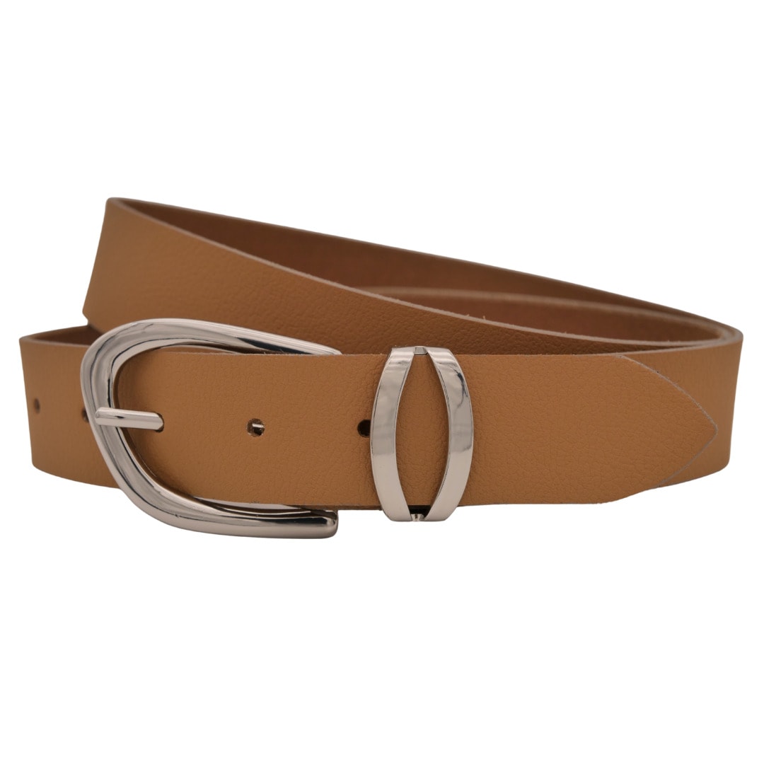 Ledergürtel ANNAMATONI "AnnaMatoni Ledergürtel Lora2 Ledergürtel Lora2", Damen, Gr. TW115 - 130cm Gesamtlänge, beige 130, 100% Leder, Gürtel Ledergürtel