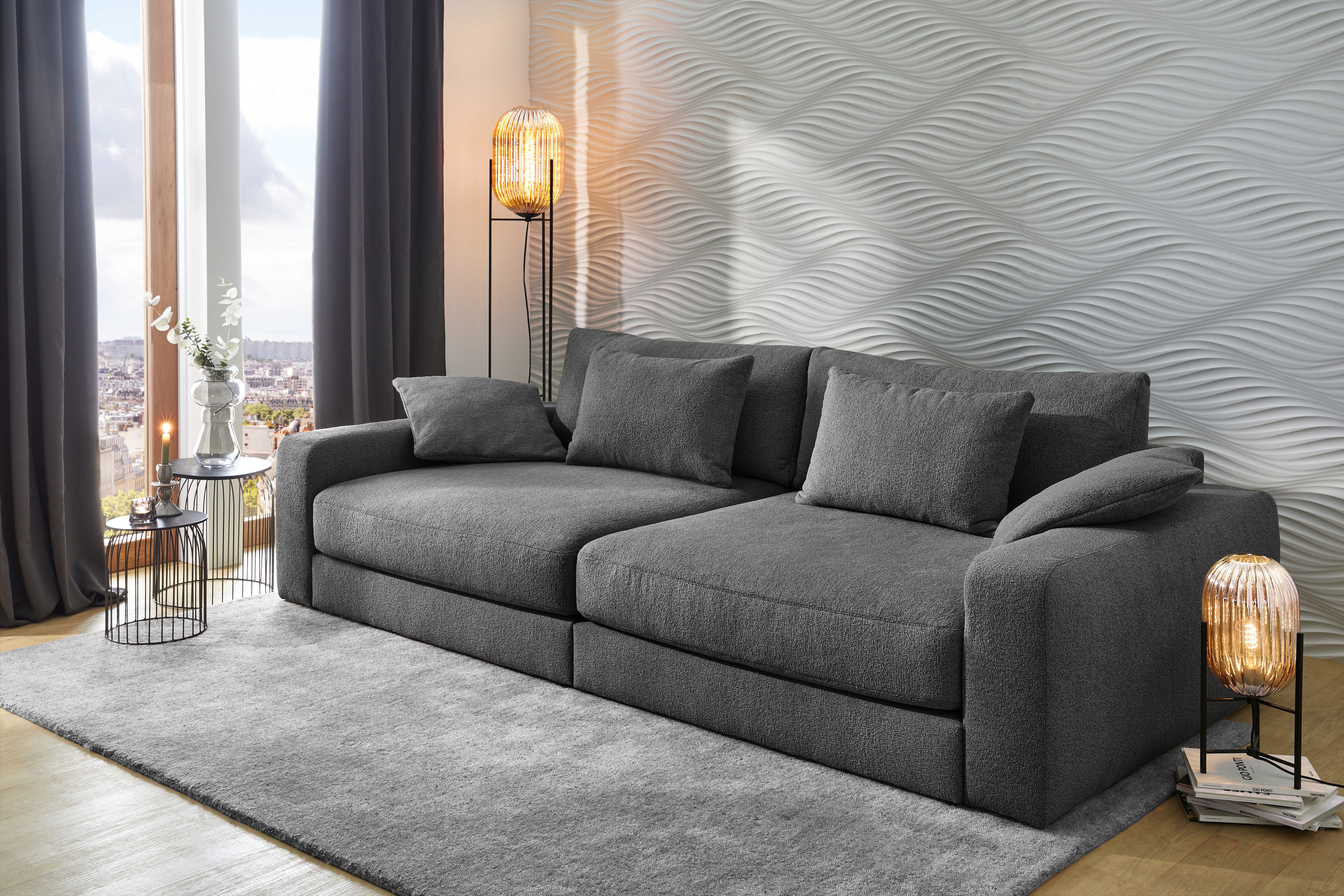Jockenhöfer Gruppe "Milano XXL, B: 290 cm, Megasofa, Loungesofa" mit Zierkissen, Relaxfläche 120x240 cm, Federkern