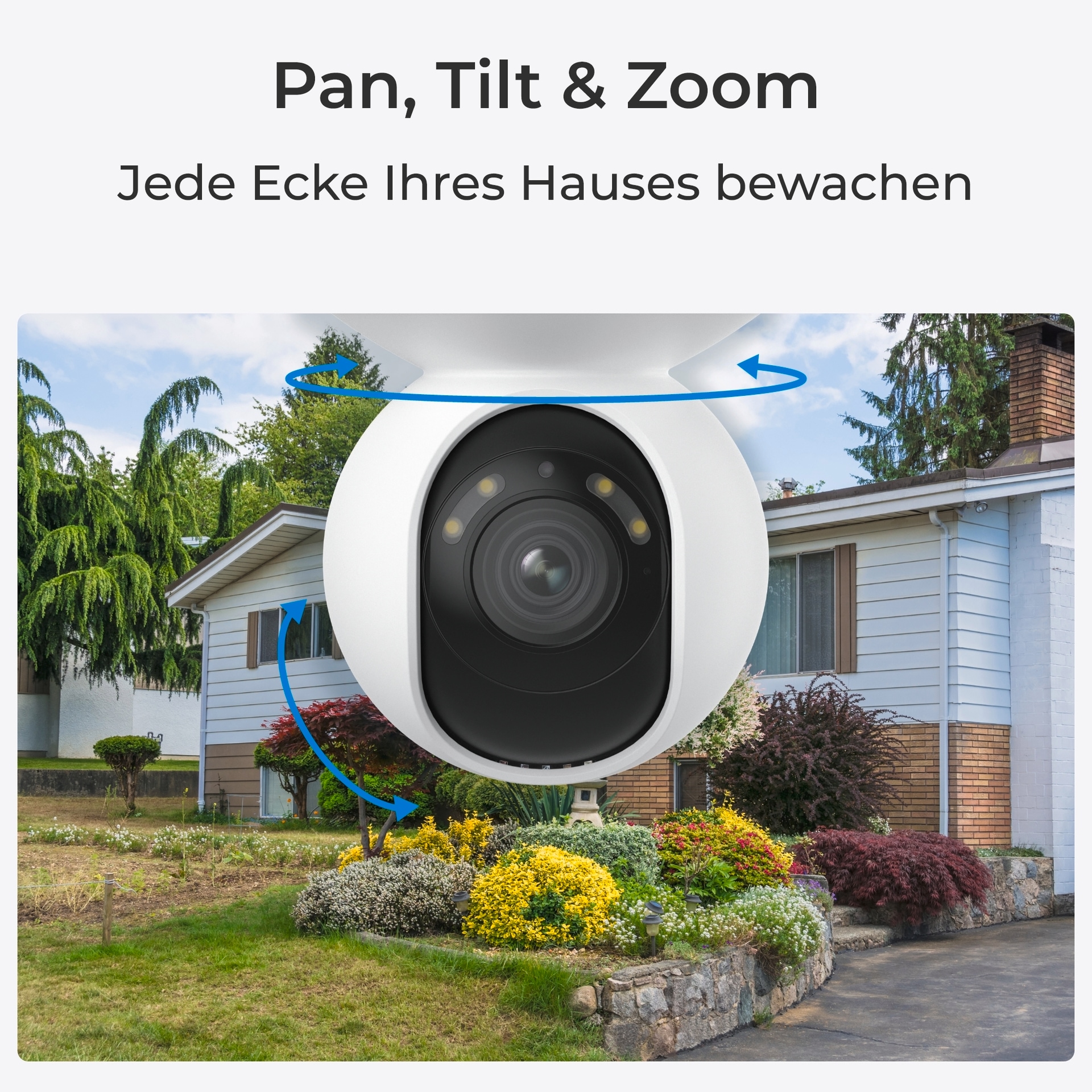 Reolink Überwachungskamera »E Serie E560 - 4K Wi-Fi 6 Überwachungskamera Aussen mit Pan & Tilt«, Außenbereich, Personen-/Fahrzeug-/Tiererkennung, 3X optischer Zoom, Farbnachtsicht