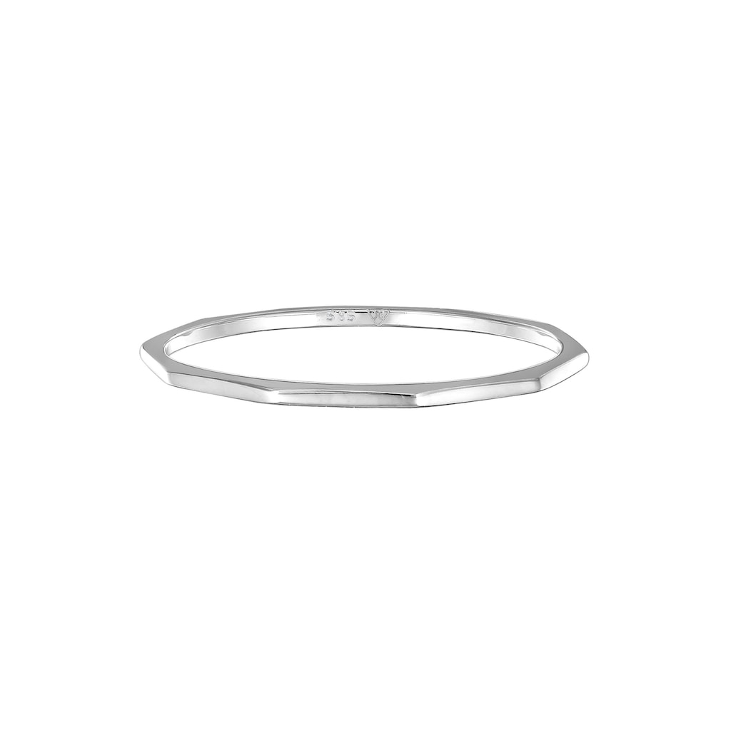 Elli Premium Fingerring »Bandring Geo Basic Minimal Look 585 Weißgold«