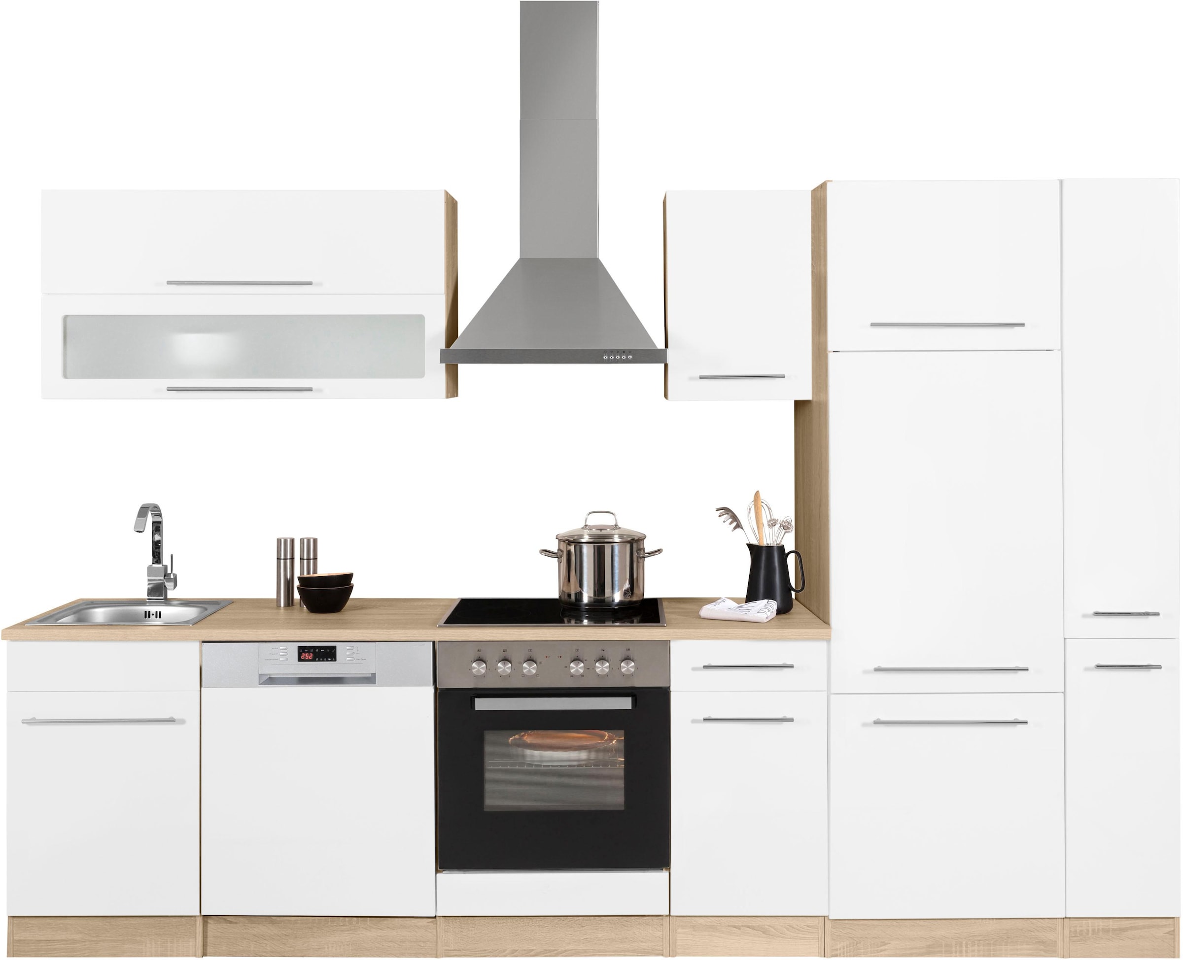 KOCHSTATION Küchenzeile »KS-Eton« mit E-Geräten, Breite 300 cm