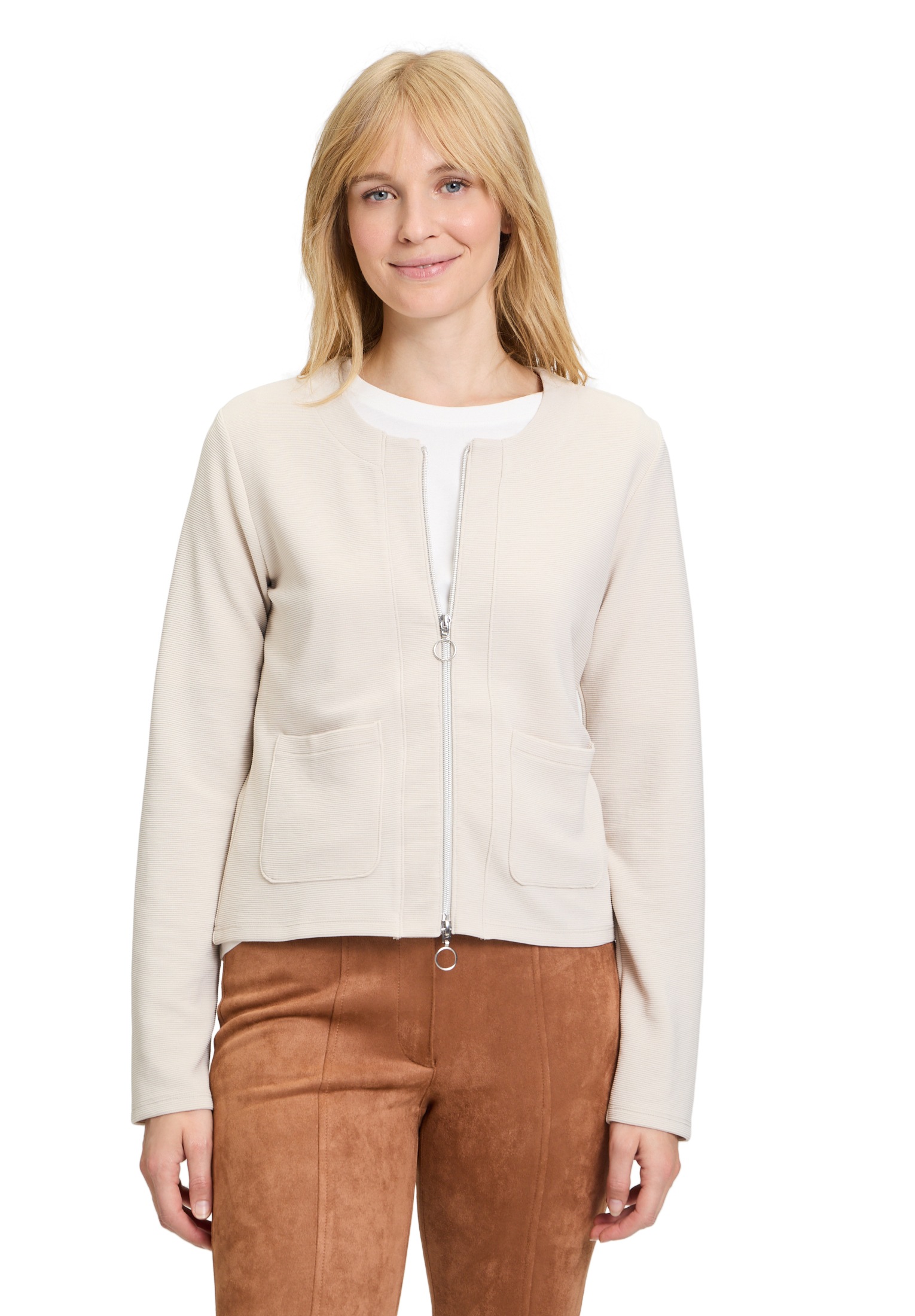 Betty Barclay Sweatjacke "Betty Barclay Shirtjacke mit Struktur", Taschen