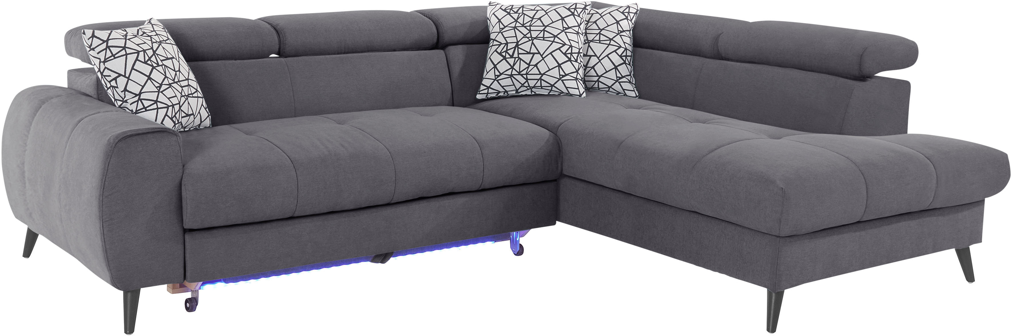 Thumbnail - COTTA Ecksofa "Mia L-Form mit 3 Zierkissen", wahlweise mit Bettfunktion, Bettkasten, Beleuchtung & Wireless-Charger
