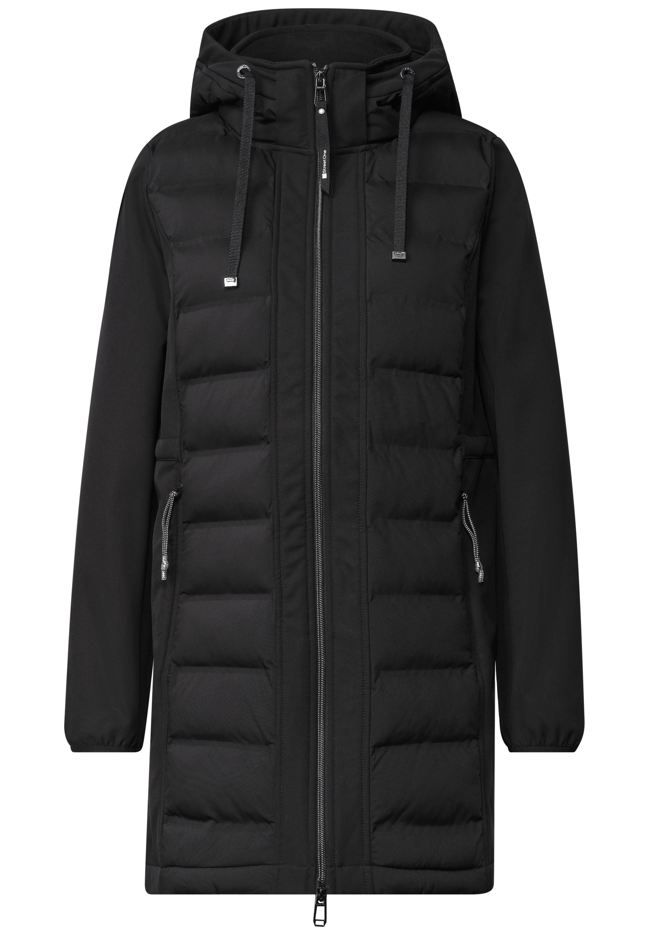 STREET ONE Softshelljacke mit Kapuze mit Tunnelzug im Bund zum Taillieren