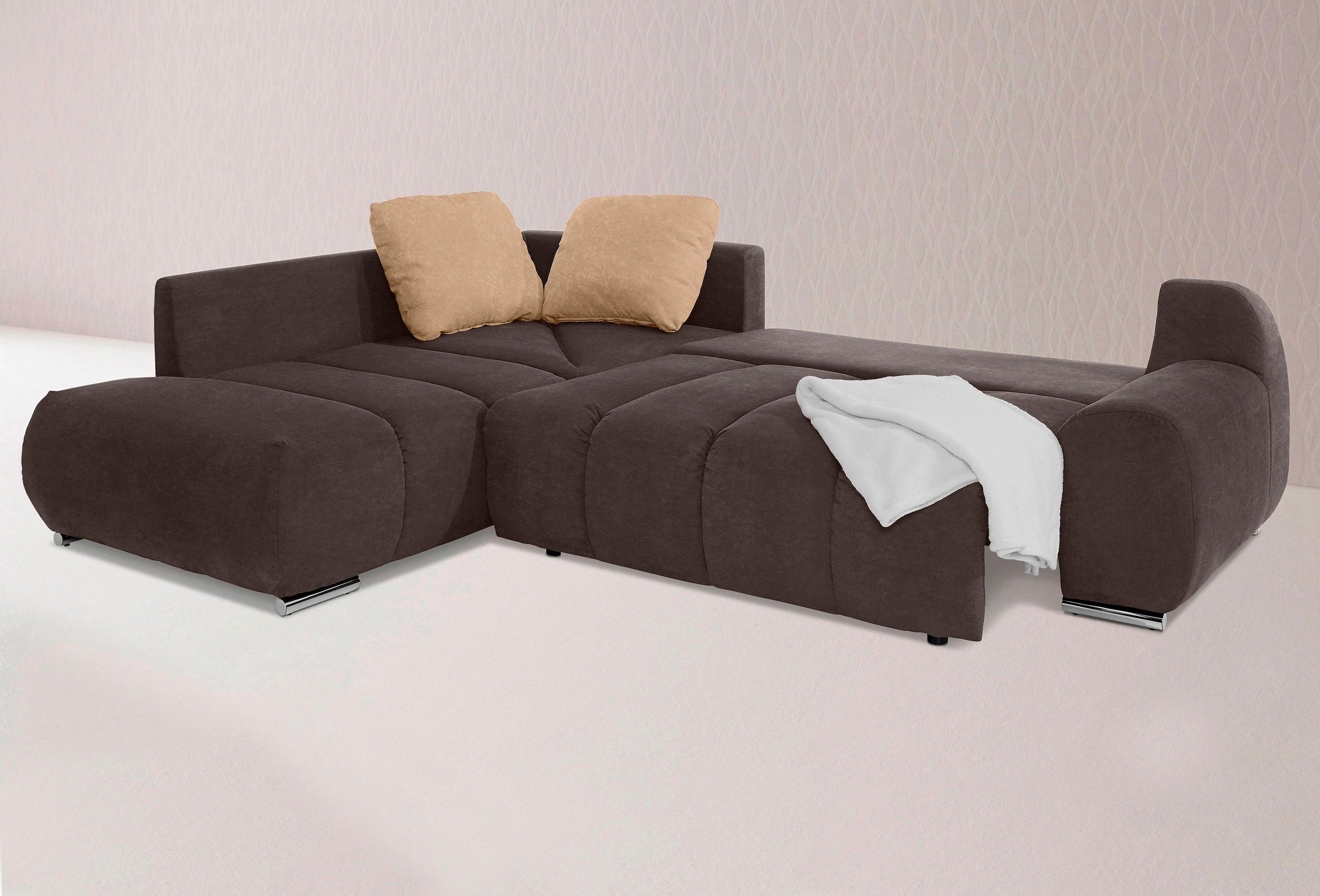 Home affaire Ecksofa "Bono L-Form" mit Ottomane, wahlweise mit Bettfunktion günstig online kaufen