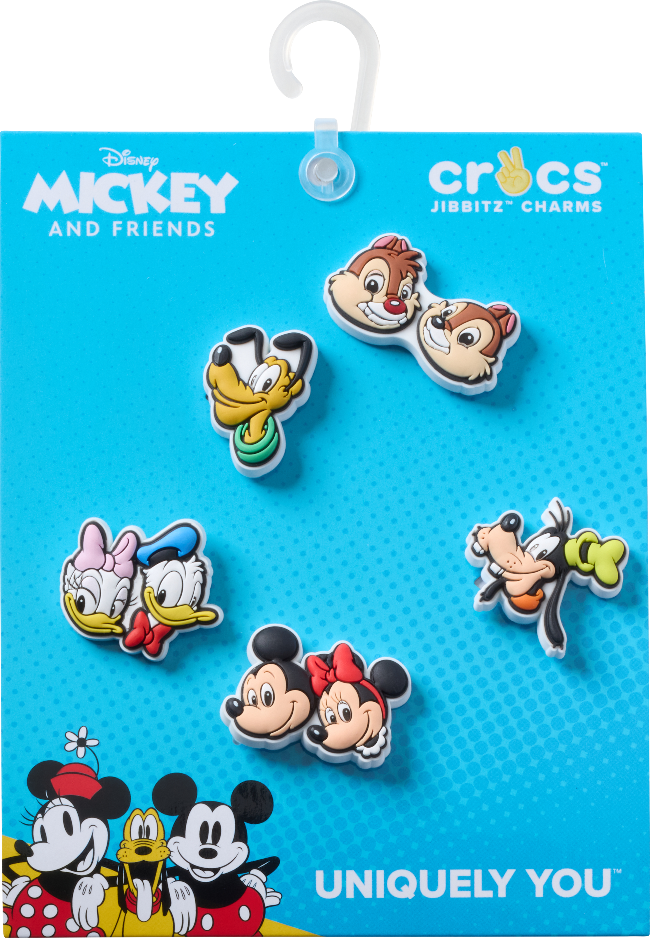 Crocs Schuhanstecker "Jibbitz™ Mickey and Friends" Set, Kein Spielzeug. Nicht für Kinder unter 3 Jahren geeignet, 5 Mickey Mouse Motive zum Anstecken, Charm, Anstecker für Crocs Schuhe