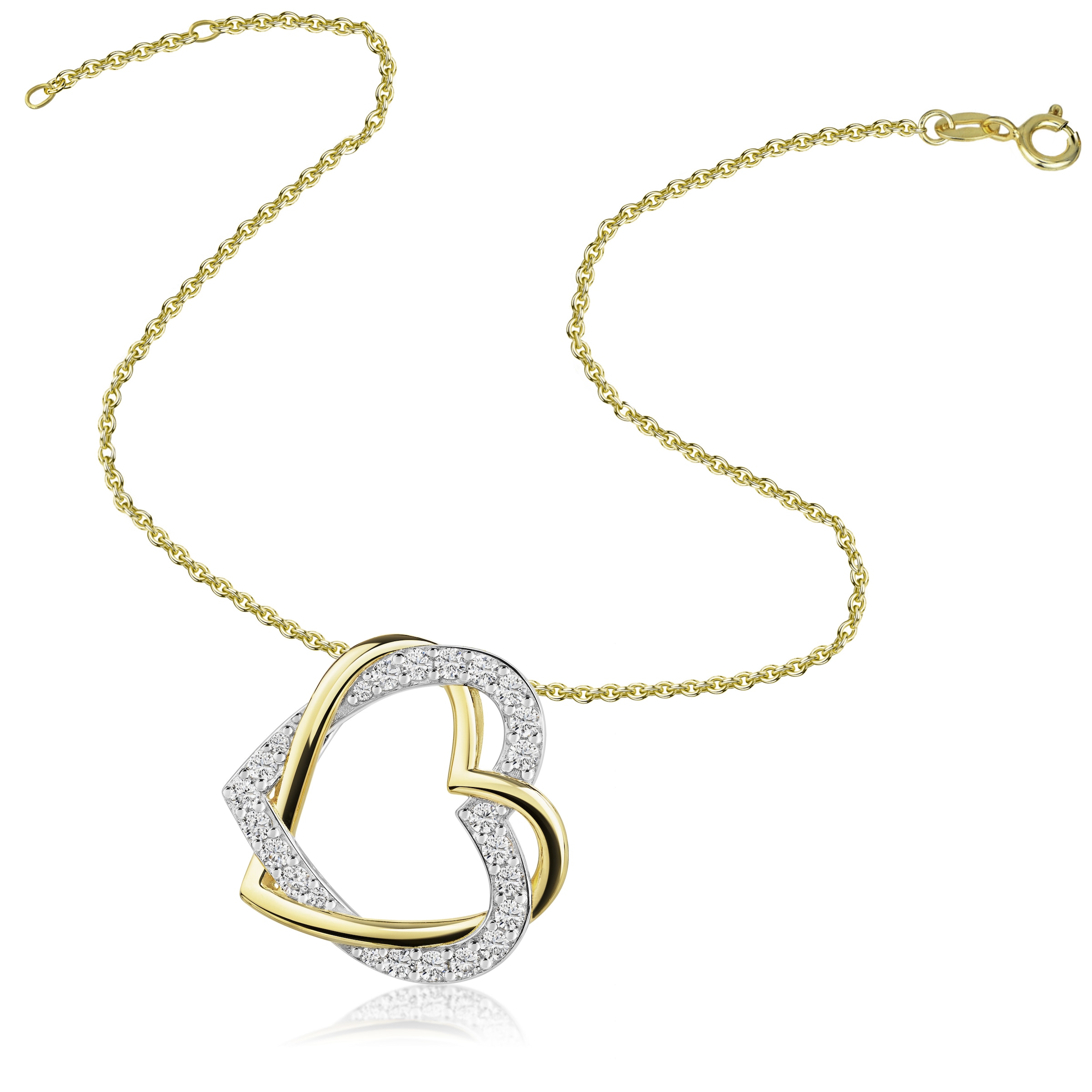 Firetti Kette mit Anhänger »Schmuck Geschenk Silber 925 Halsschmuck Herzen« Made in Germany - mit Zirkonia (synth.)