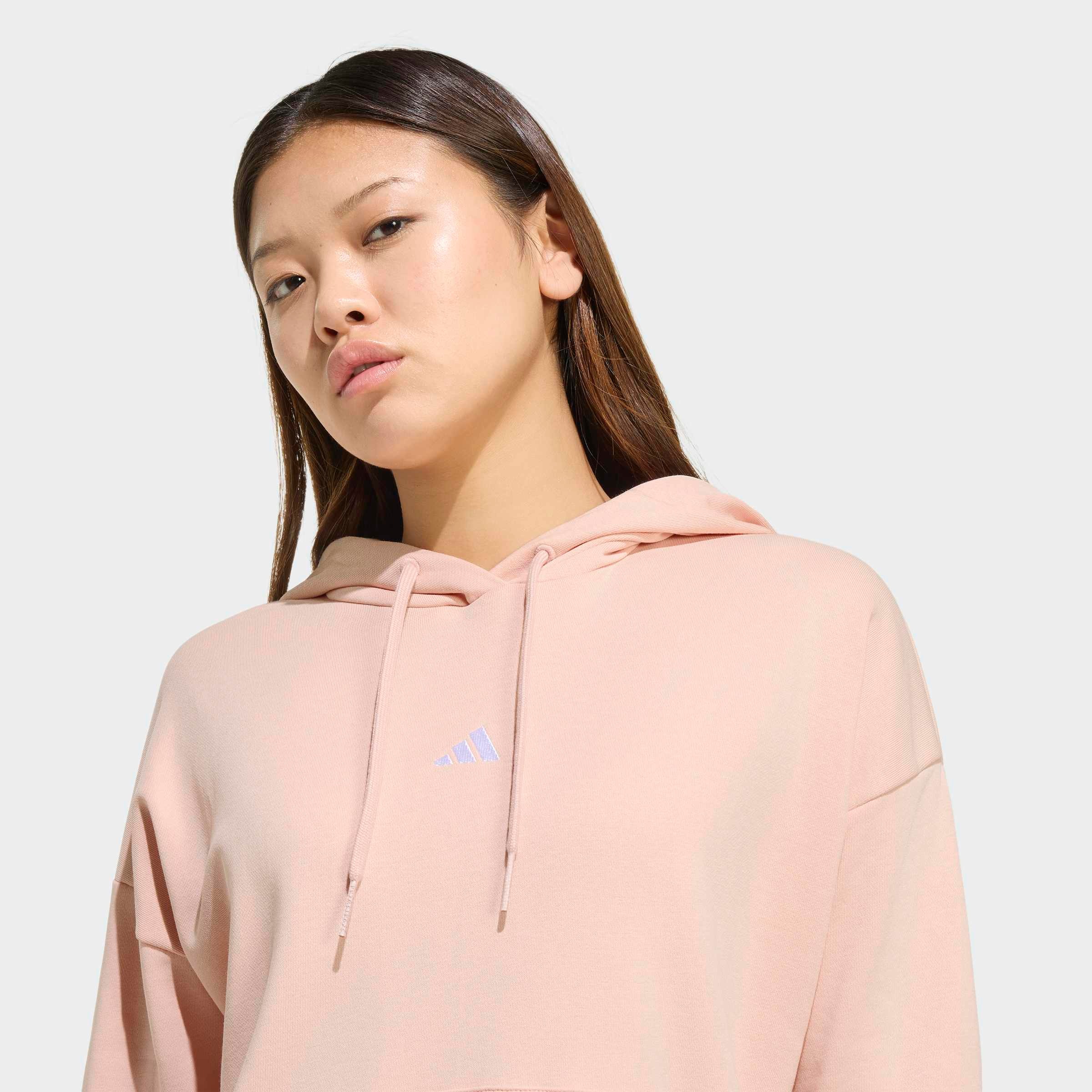 Kapuzensweatshirt ADIDAS SPORTSWEAR "W SL FT HD", Damen, Gr. S, blush pink, weiß, Obermaterial: 70% Baumwolle, 30% Polyester, angesetztes Bündchen, Sweatshirts 2