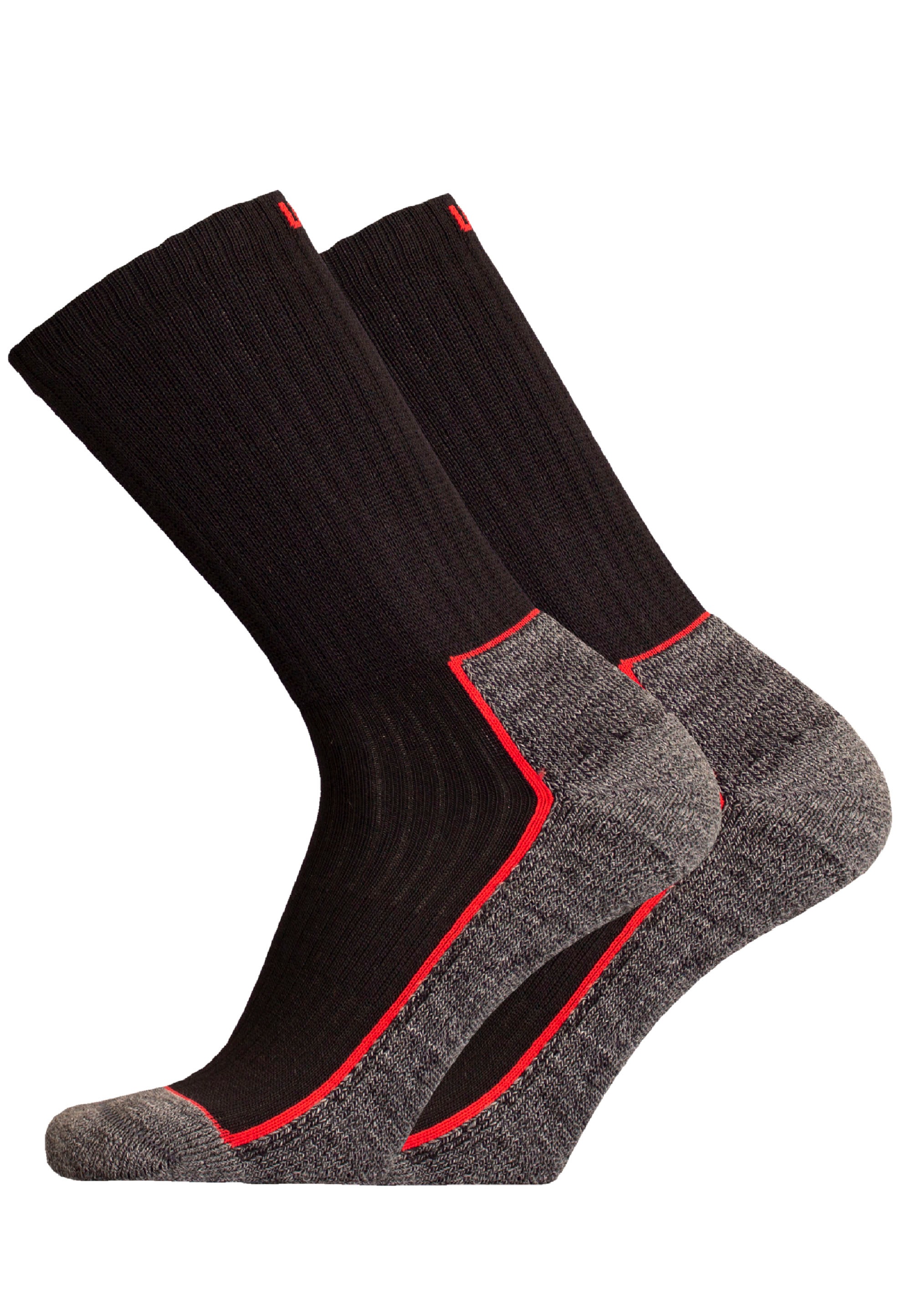 UPHILLSPORT Damen Socken "SAANA 2er Pack", Gr. 35, schwarz, 45% Baumwolle, 27% Polyamid, 26% Wolle, 2% Elasthan, mehrfarbig, Socken, mit speziell