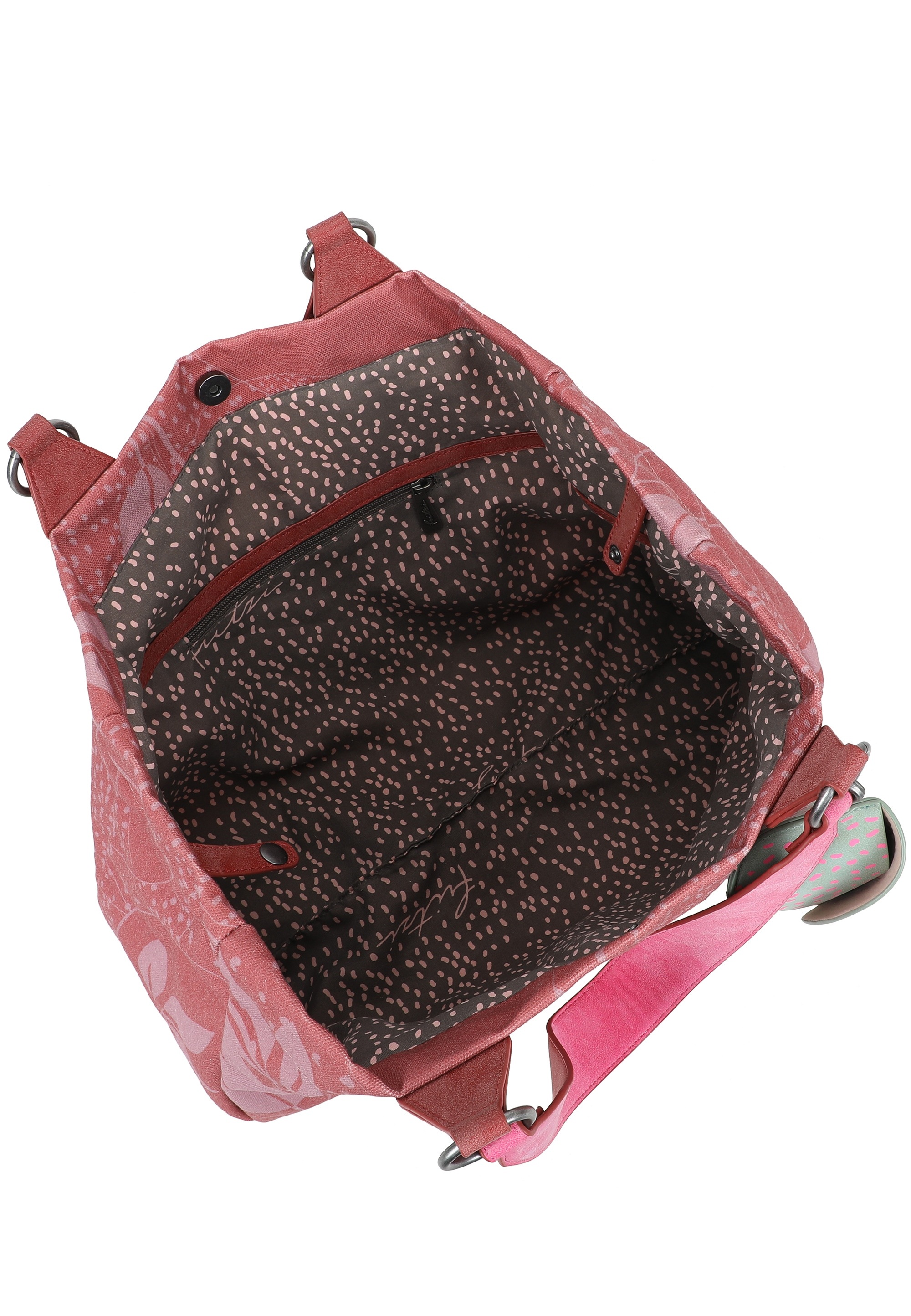 Fritzi aus Preußen Henkeltasche »Leaves Canvas Anthra Ice« mit abnehmbarem Sonnenbrillenetuis