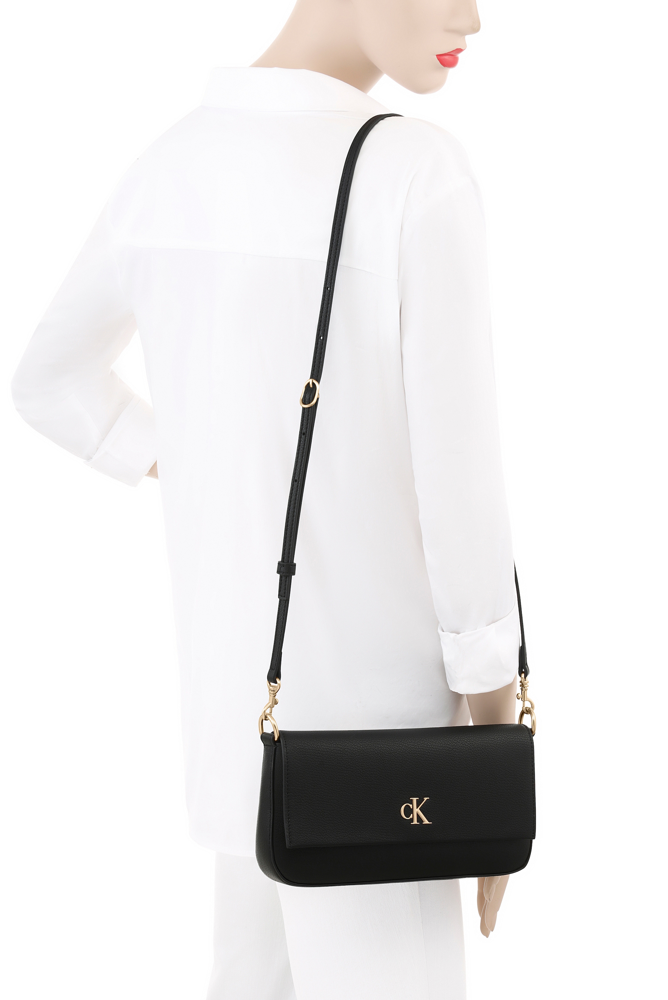 Calvin Klein Jeans Schultertasche »MINIMAL MONOGRAM SHOULDER POUCH«, Umhängetasche, Damen Handtasche, Henkeltasche mit CK-Logo