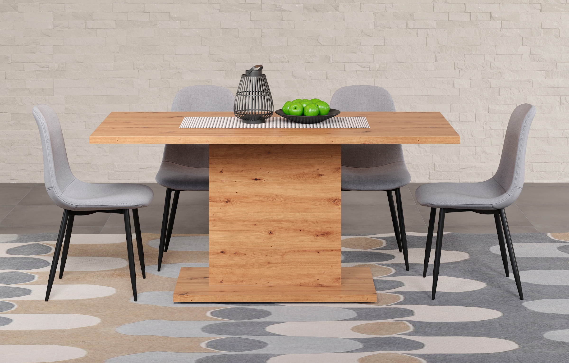 Home affaire Esstisch "Ambres", Säulen-Esstisch - (B/T/H) 160/80/76 cm günstig online kaufen