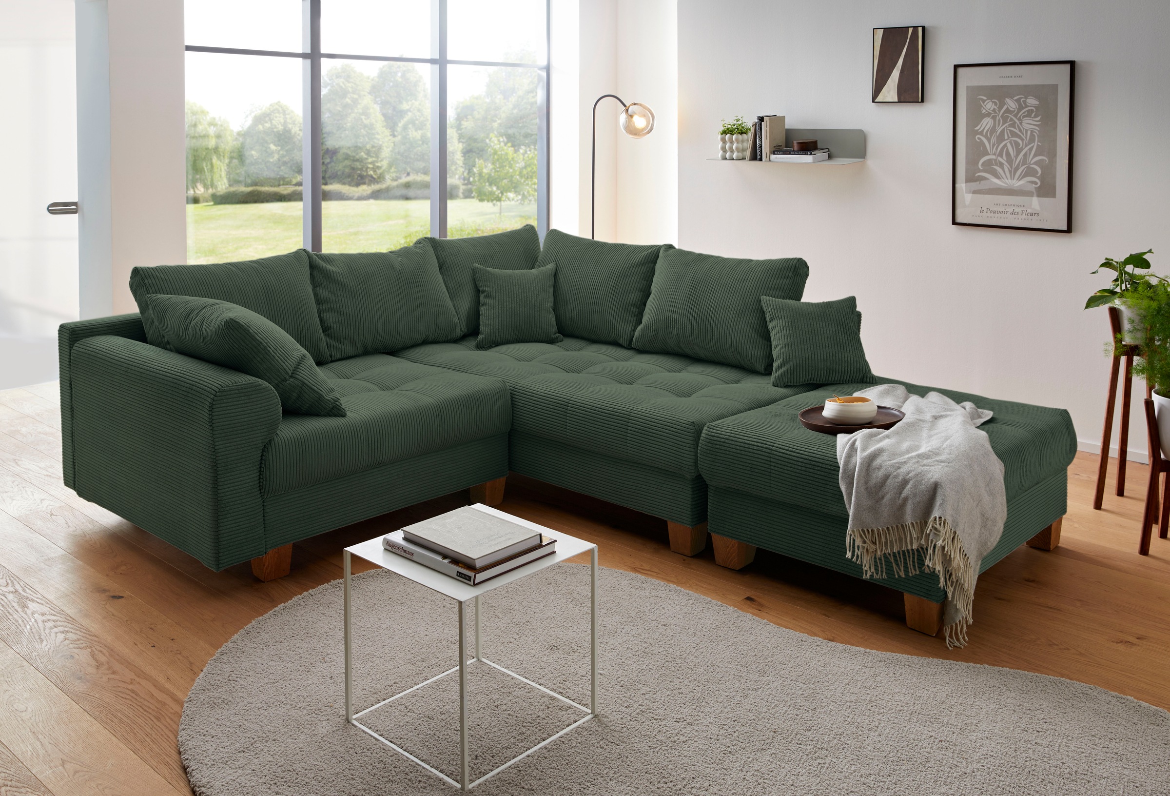 Home affaire Ecksofa "Rice L-Form inkl. Hocker", (Set, mit Hocker), mit Bon günstig online kaufen
