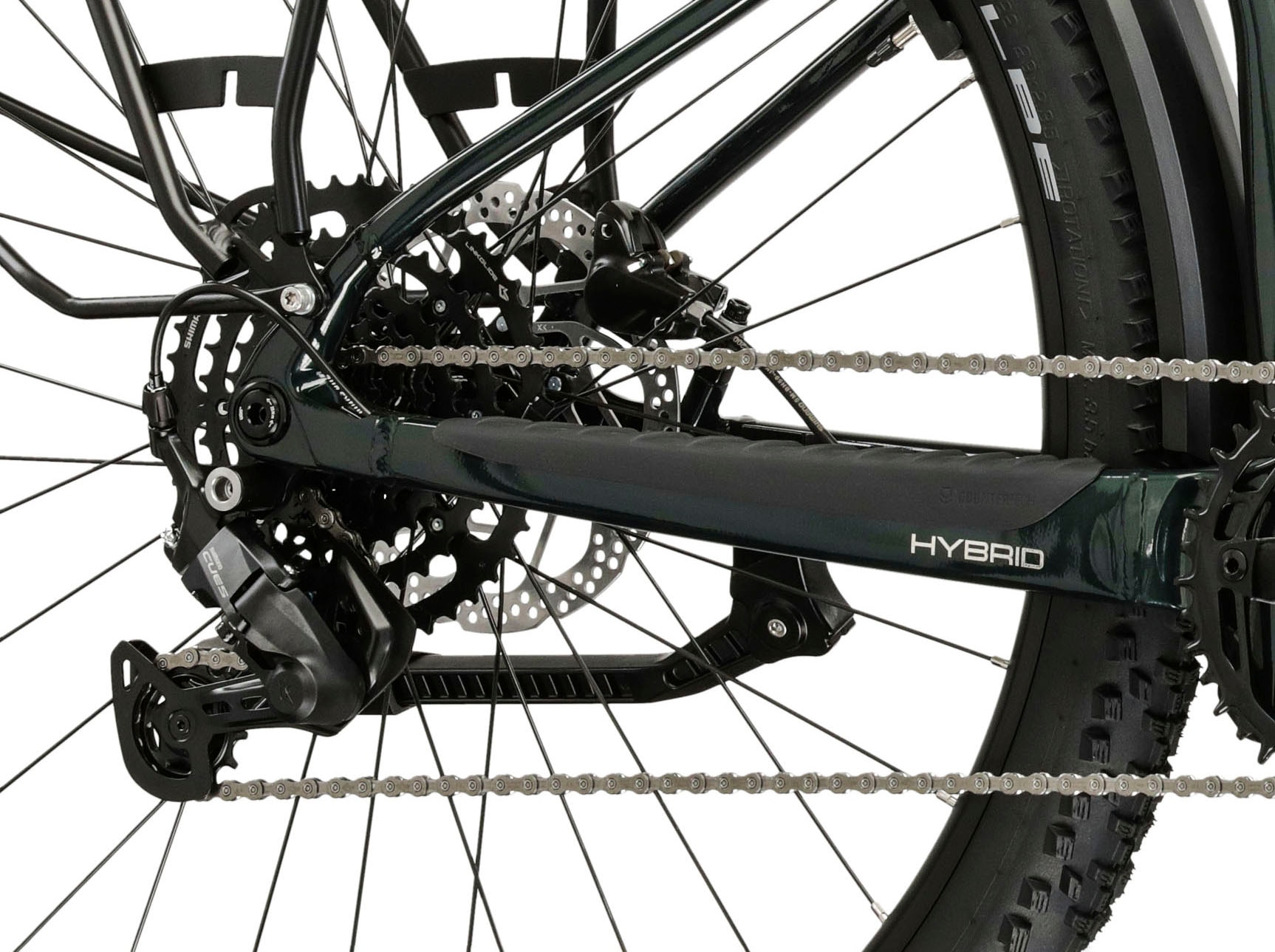 Kross »Influx Hybrid SUV 2.0 16,7Ah / 600 Wh 29 Zoll grün 9 Gänge 2026« 9 Gang Shimano CUES U4000 Schaltwerk Kettenschaltung Mittelmotor 250 W