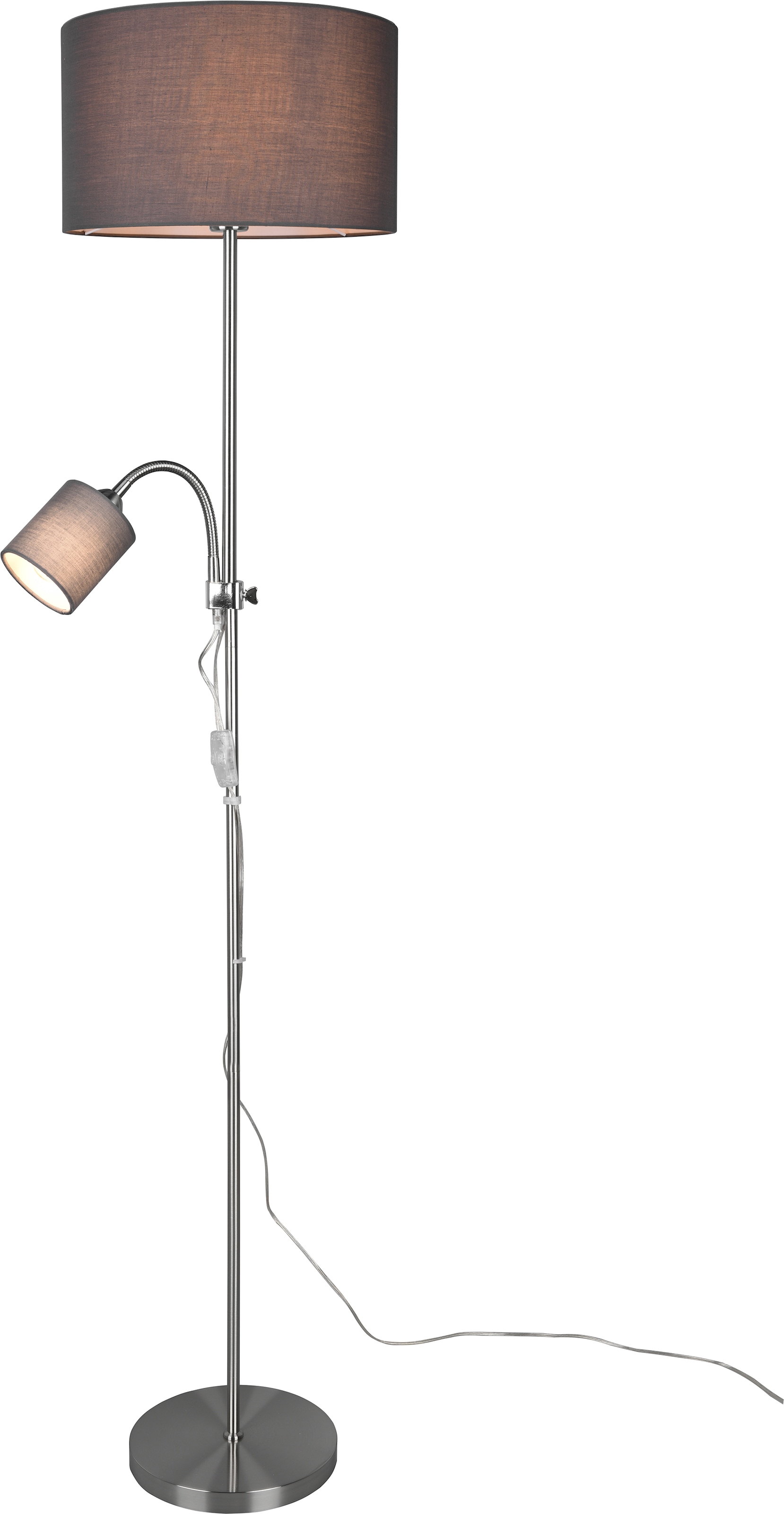 TRIO Leuchten Stehlampe »OWEN«, Leuchtmittel E27 | ohne Leuchtmittel, Getrennt schaltbar, Lesearm flexibel, Höhe 160 cm