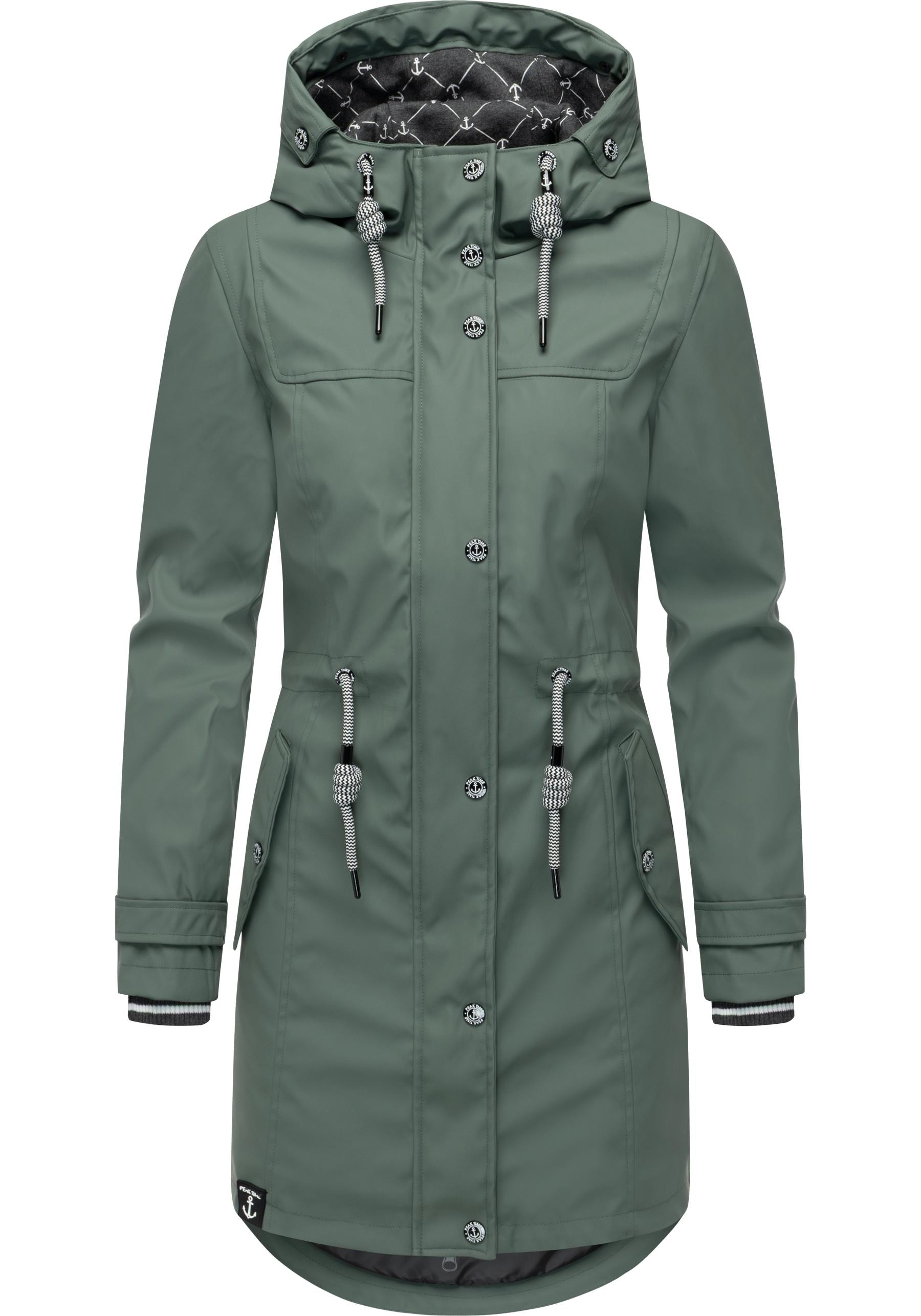 PEAK TIME Regenjacke "L60042", mit Kapuze, stylisch taillierter Regenmantel günstig online kaufen