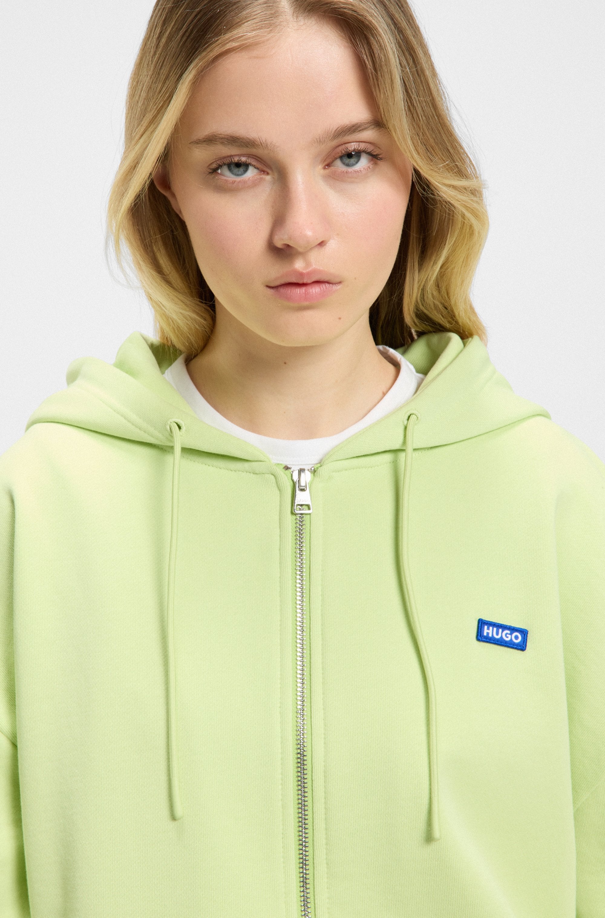 HUGO Blue Sweatjacke »Doa_B_2«, mit Kapuze, Logo-Badge