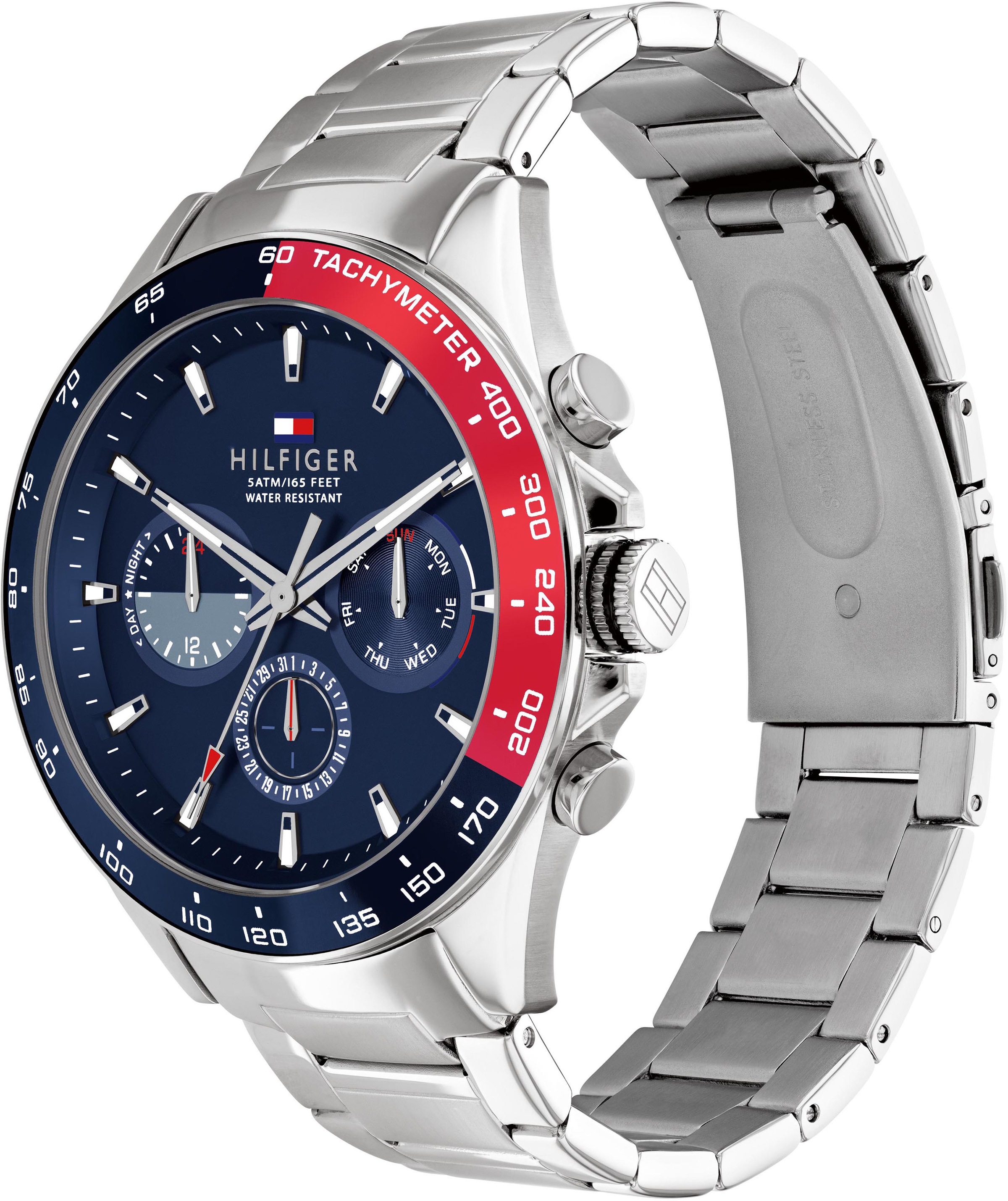 Tommy Hilfiger Multifunktionsuhr »OWEN«, Quarzuhr, Armbanduhr, Herrenuhr, Datum, Edelstahlarmband