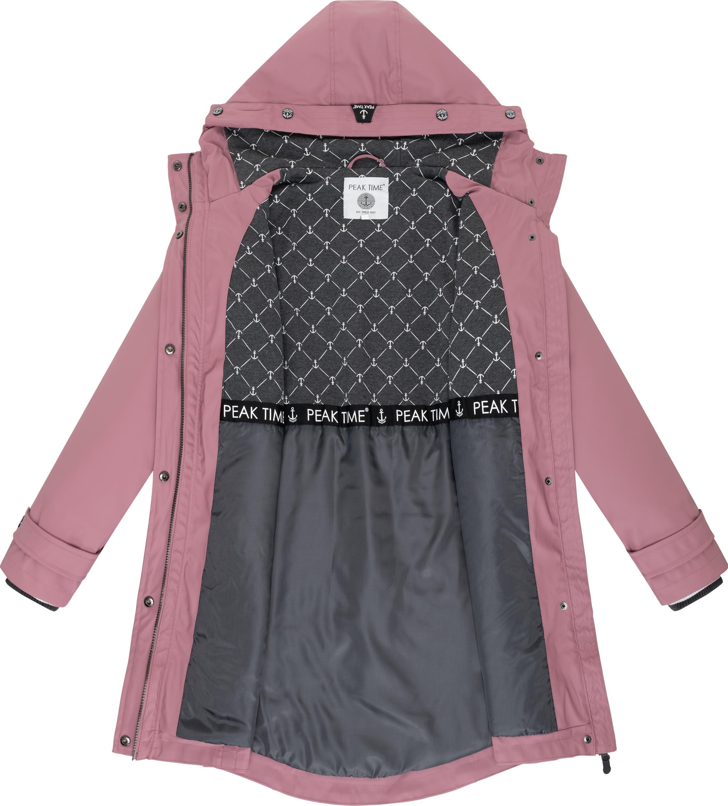 PEAK TIME Regenjacke »L60042«, mit Kapuze, stylisch taillierter Regenmantel für Damen