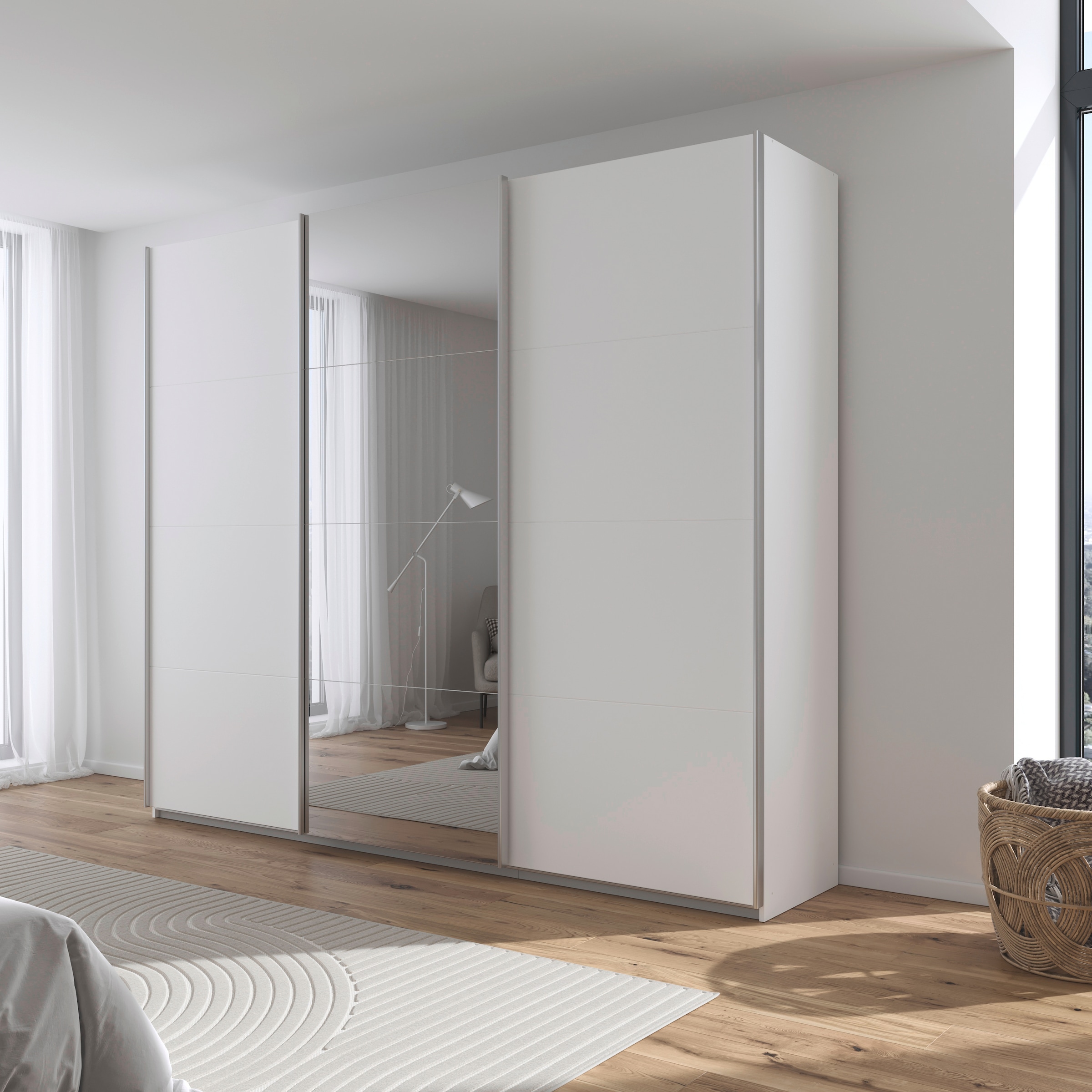 rauch Schwebetürenschrank »Kleiderschrank Schrank Garderobe AGORDO«, Top Innenausstattung, in 4 Breiten und 2 Höhen MADE IN GERMANY