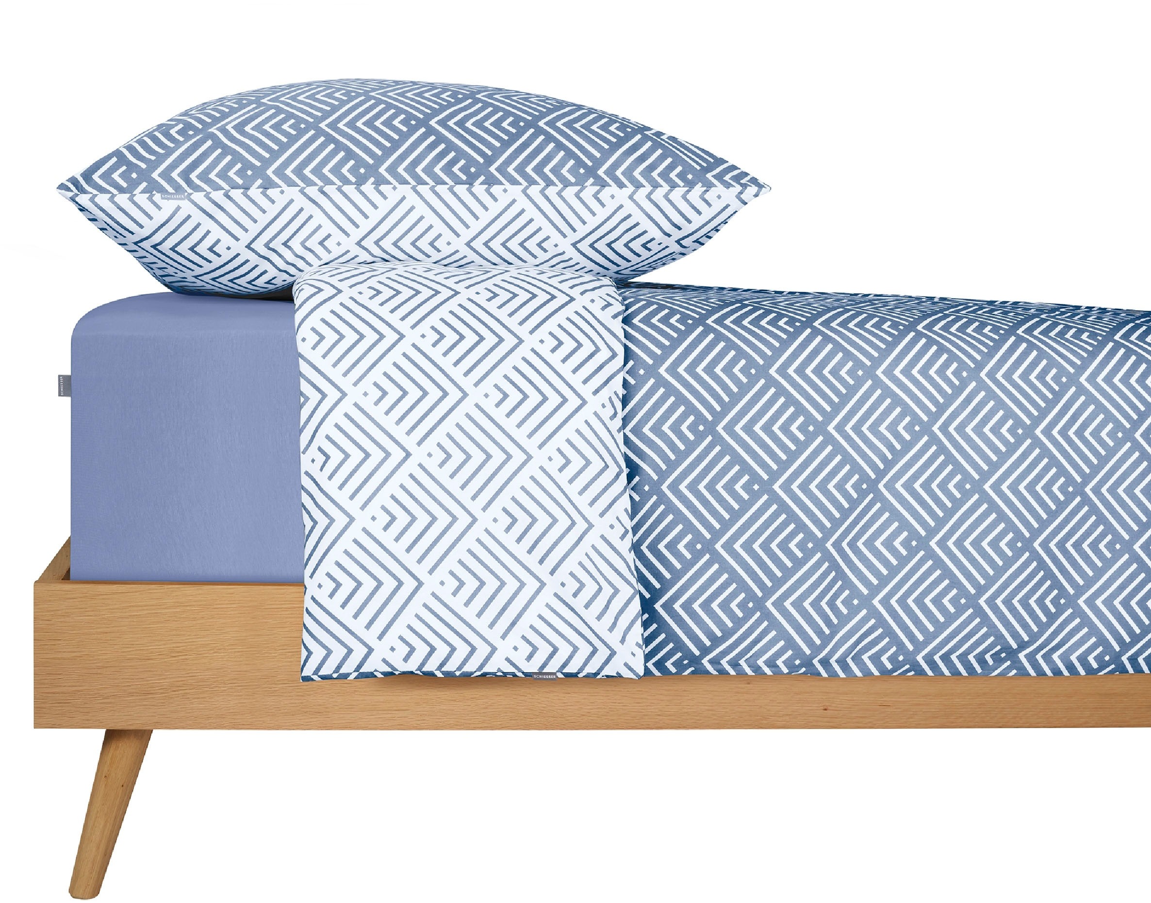 Thumbnail - Schiesser Bettwäsche "Mabel aus weicher Baumwolle mit abstraktem Muster" 2 Stk. tlg. MADE IN GREEN by OEKO-TEX