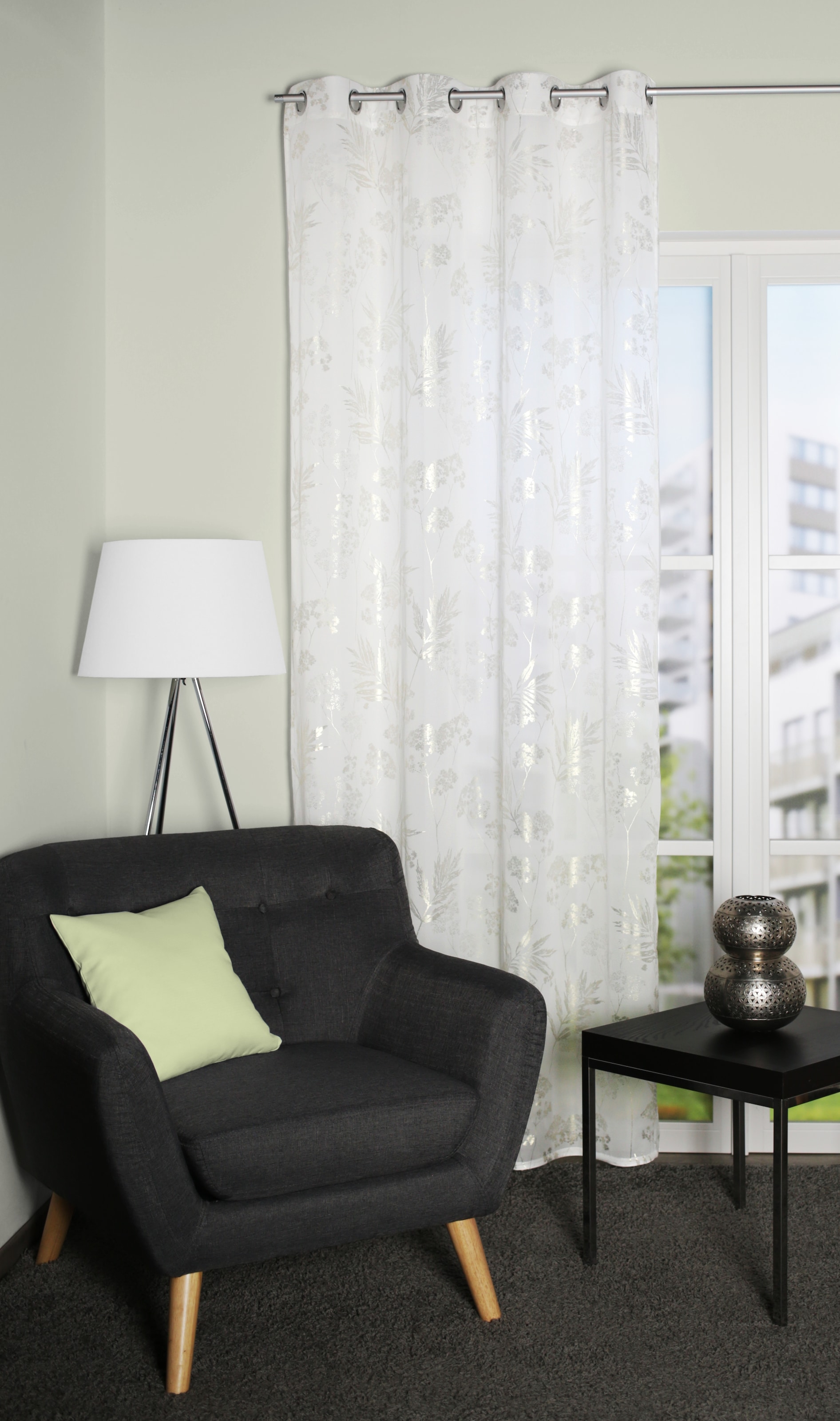 "Vorhang HOME WOHNIDEEN ""BELAGIO"", champagner, B:140cm H:245cm, Polyester, Polyester, Gardinen, bedruckt"