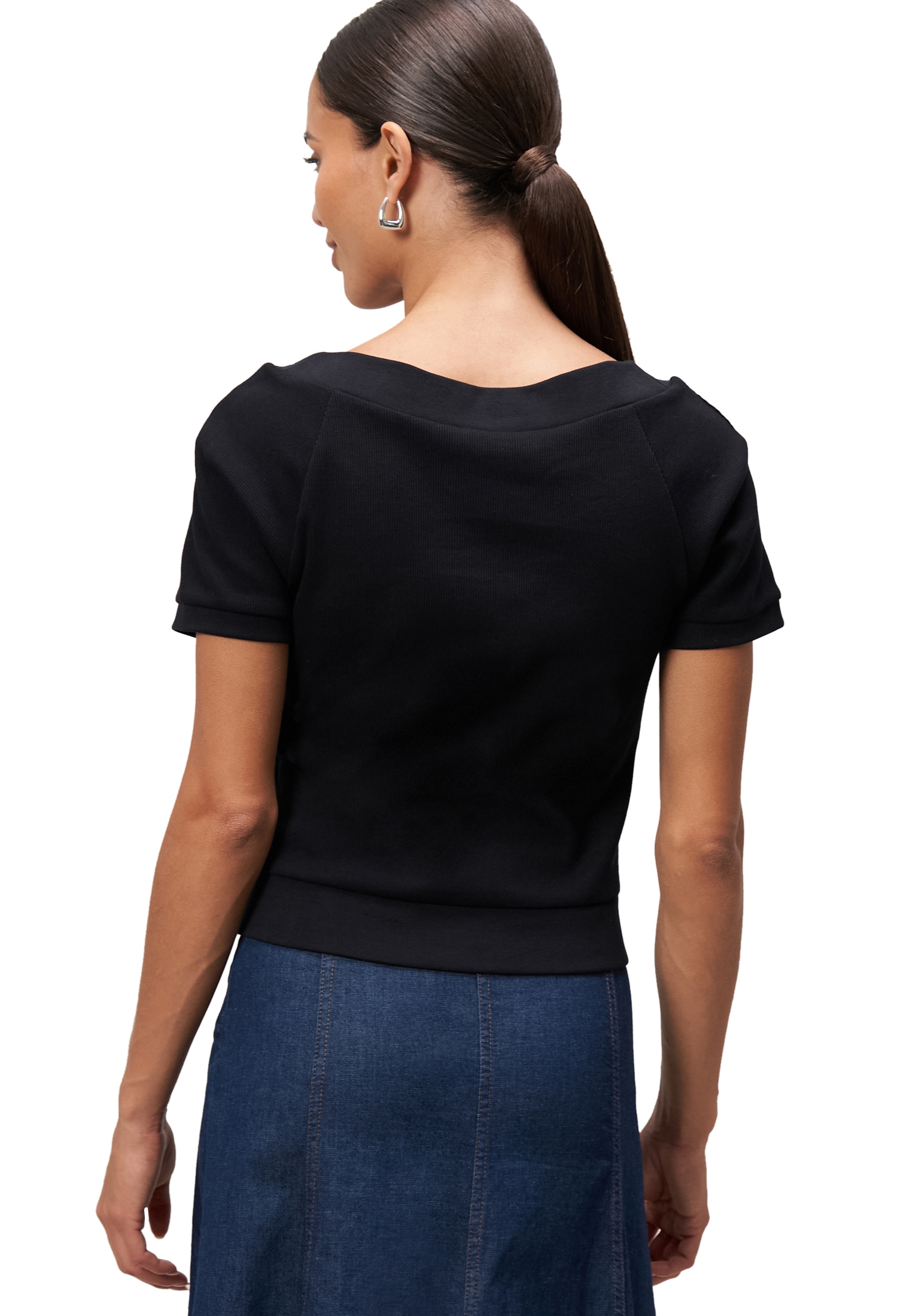 Zero Kurzarmshirt »zero Damen Shirt mit Nieten«, (1 tlg.), weiteres Detail