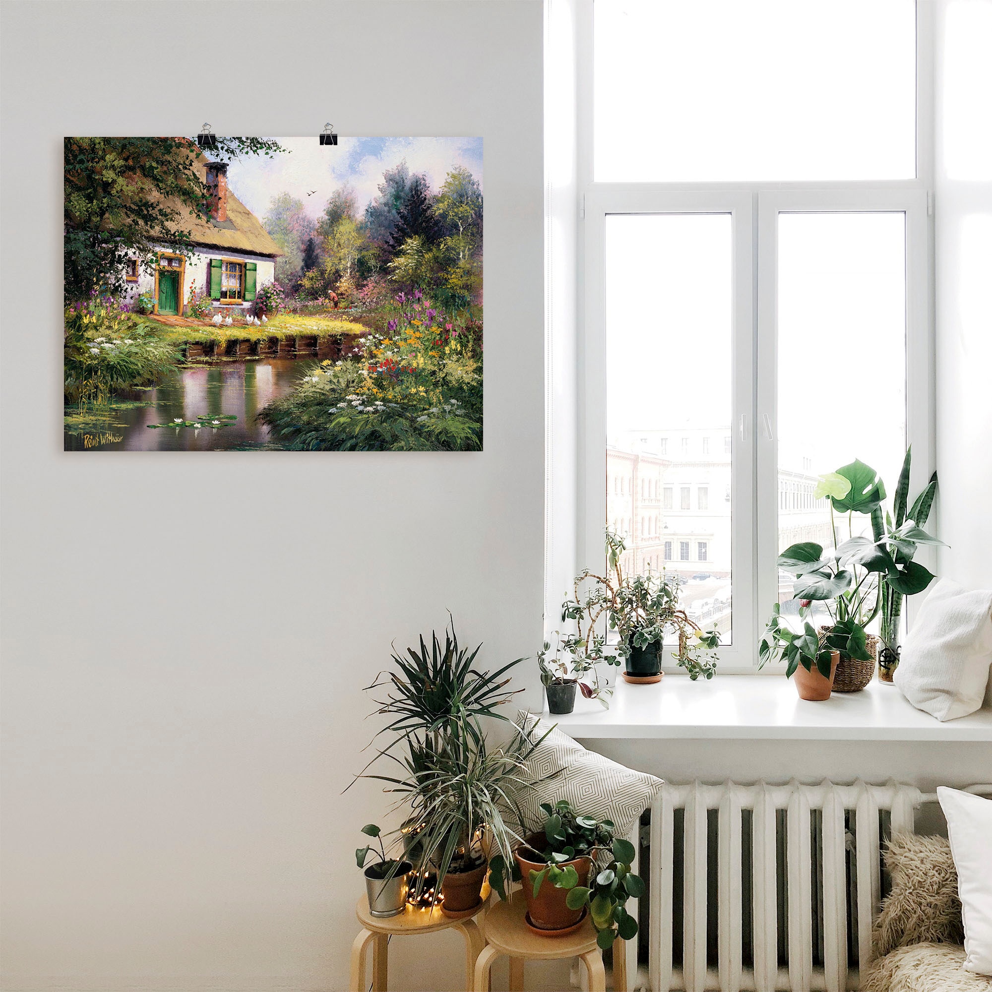 Artland Wandbild »Am Bach«, Garten, (1 St.), als Leinwandbild, Poster in verschied. Größen