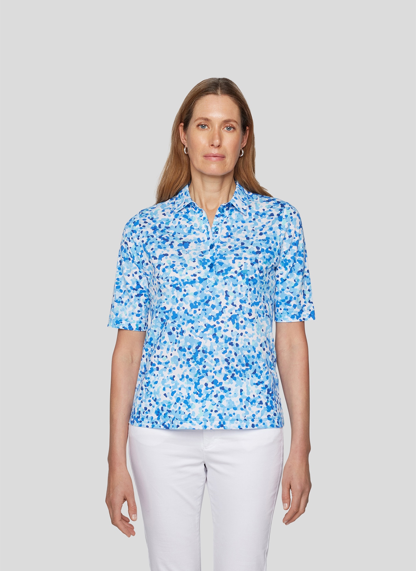 Print-Shirt »Rabe Polo-Shirt mit Tupfenmuster«