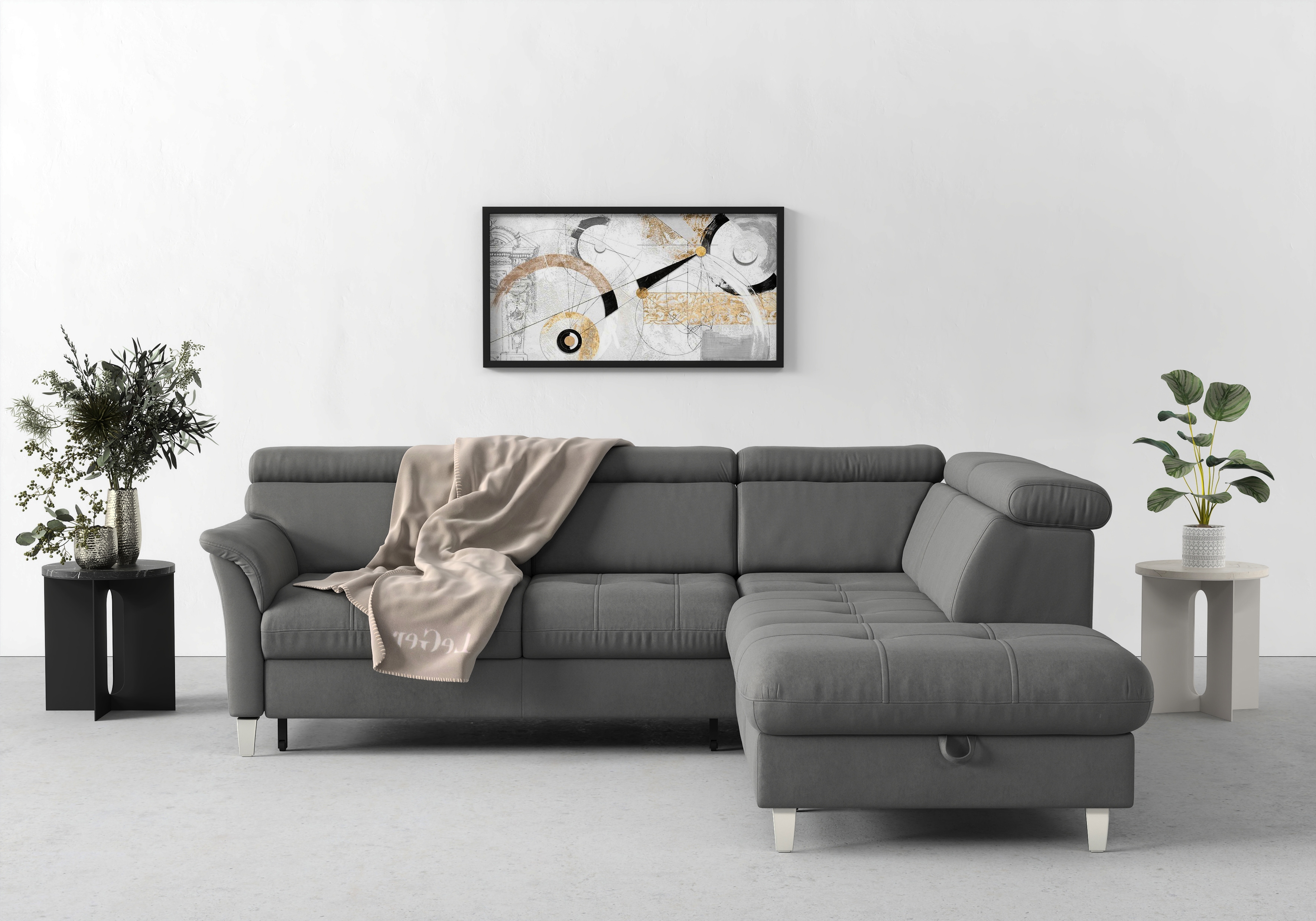 sit&more Ecksofa "Marano L-Form" inklusive Kopfteilverstellung, optional Schlaffunktion & Bettkasten