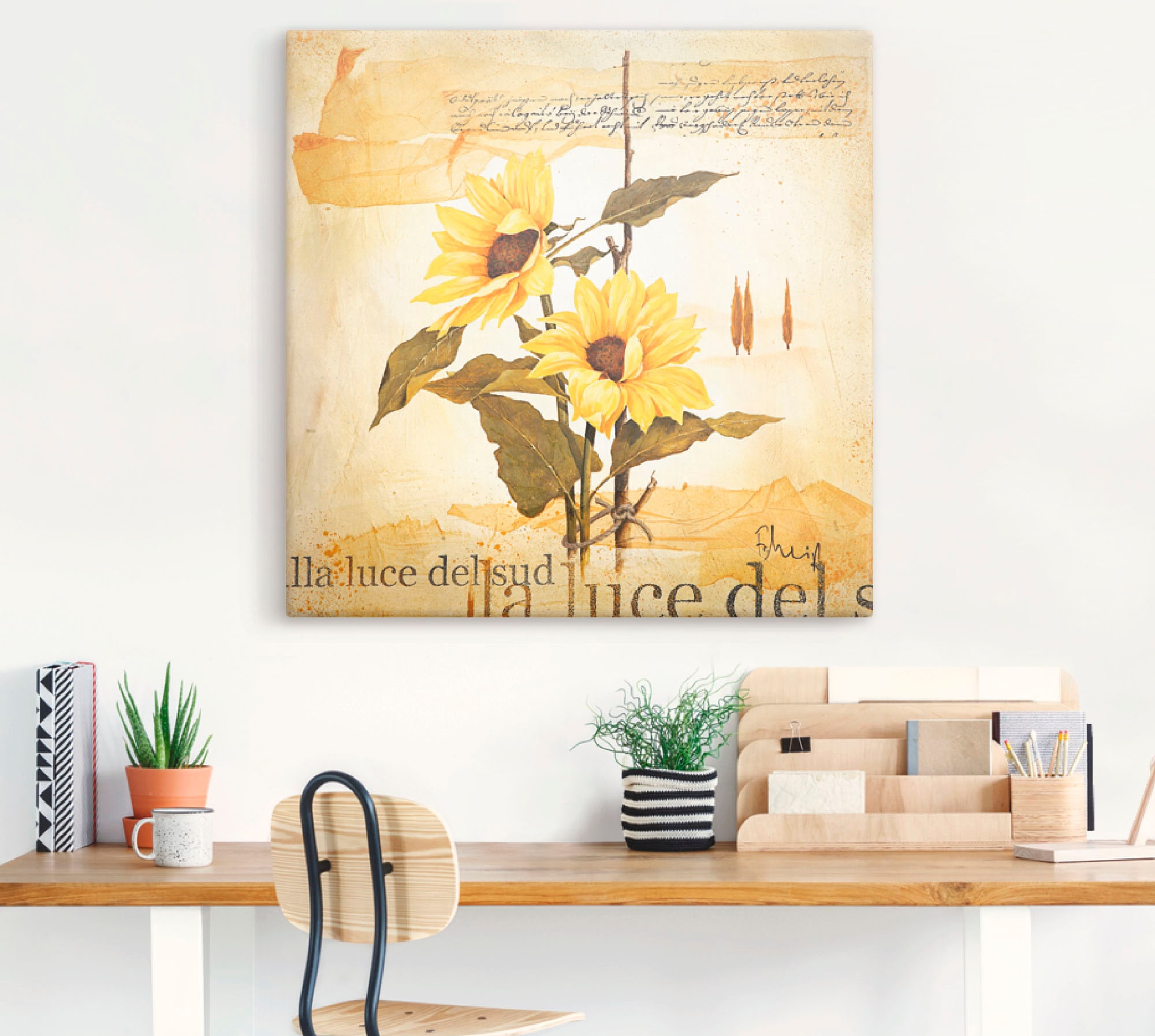 Artland Leinwandbild »Licht des Südens«, Blumen, (1 St.), auf Keilrahmen gespannt