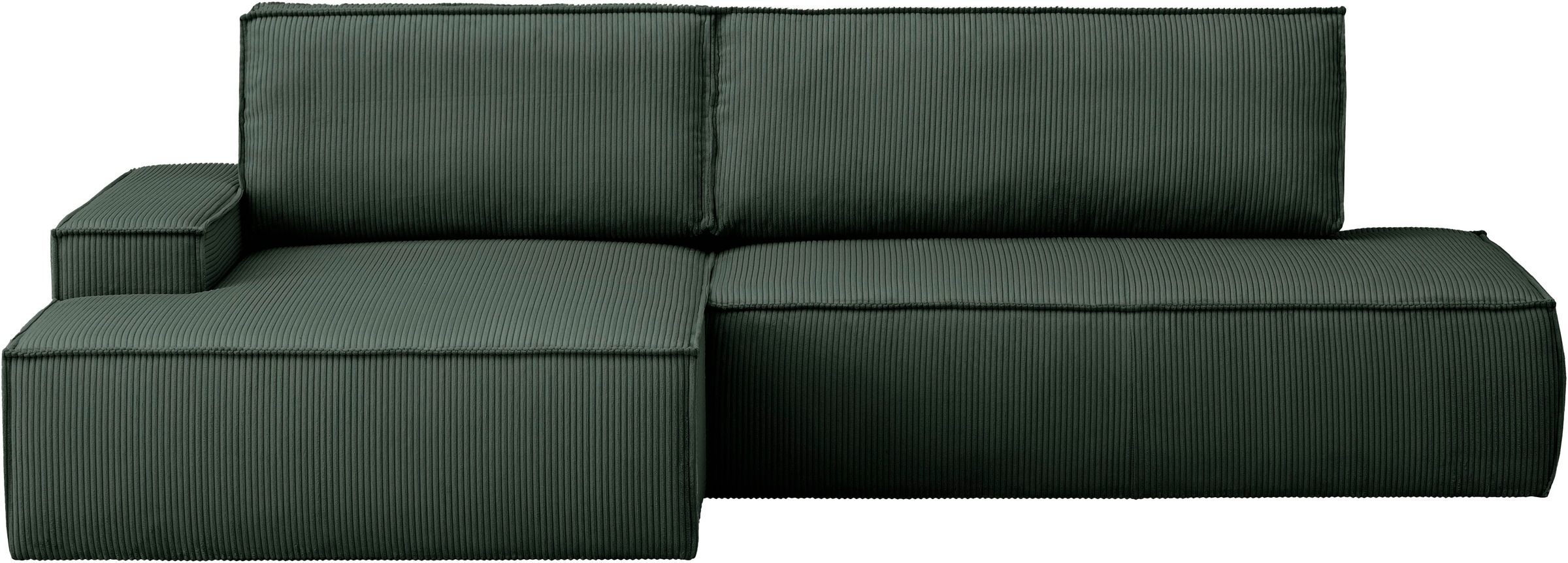 Home affaire Ecksofa »SHERWOOD, Schlafsofa in L-Form offen (275cm), Cord, Leinenoptik«, Schlaffunktion und Bettkasten, Kedernaht, hoher Sitz- & Liegekomfort
