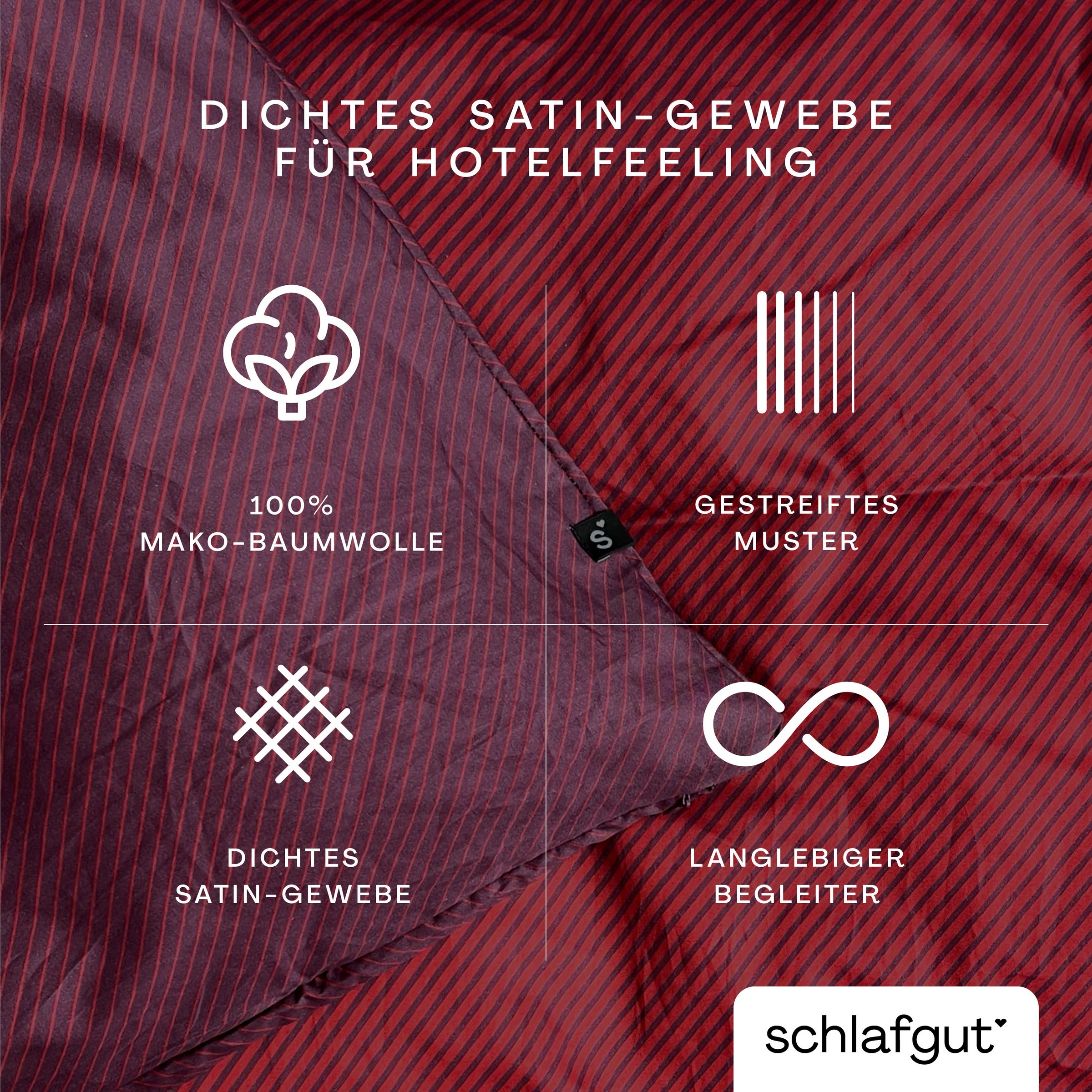 Thumbnail - Schlafgut Bettbezug "Premium Bettbezug Woven Fade Satin (1 St)" Ton-in-Ton Reißverschluss, Fadendichte von 300tc, Streif...