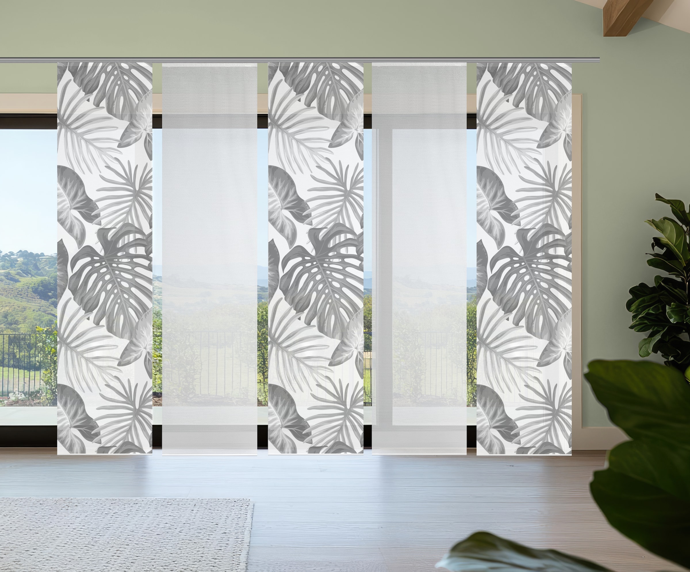 Vision S Schiebegardine "SANJA" Paneelwagen 5 Stk. tlg. Schiebevorhang,Bamb günstig online kaufen