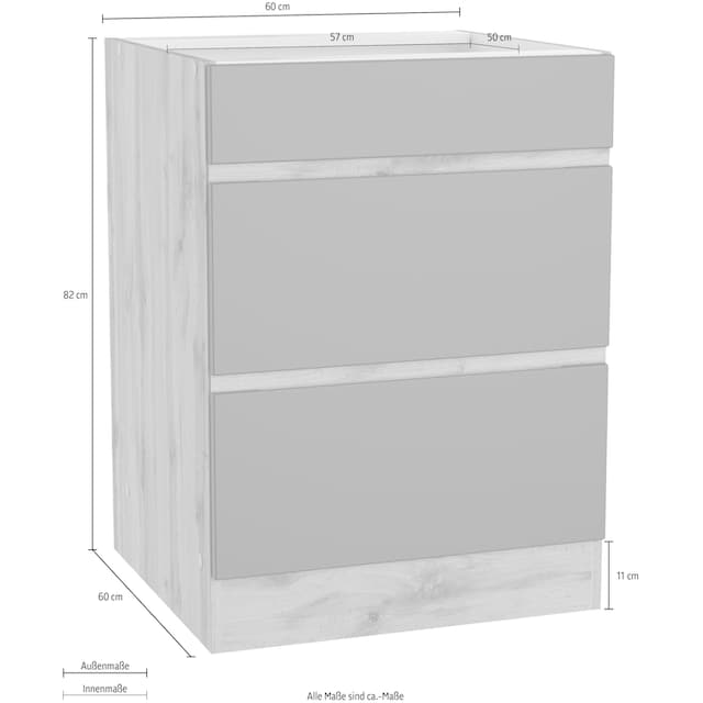 HELD MÖBEL Kochfeldumbauschrank »Riesa«, Breite 60 cm, MDF-Fronten  bestellen | BAUR