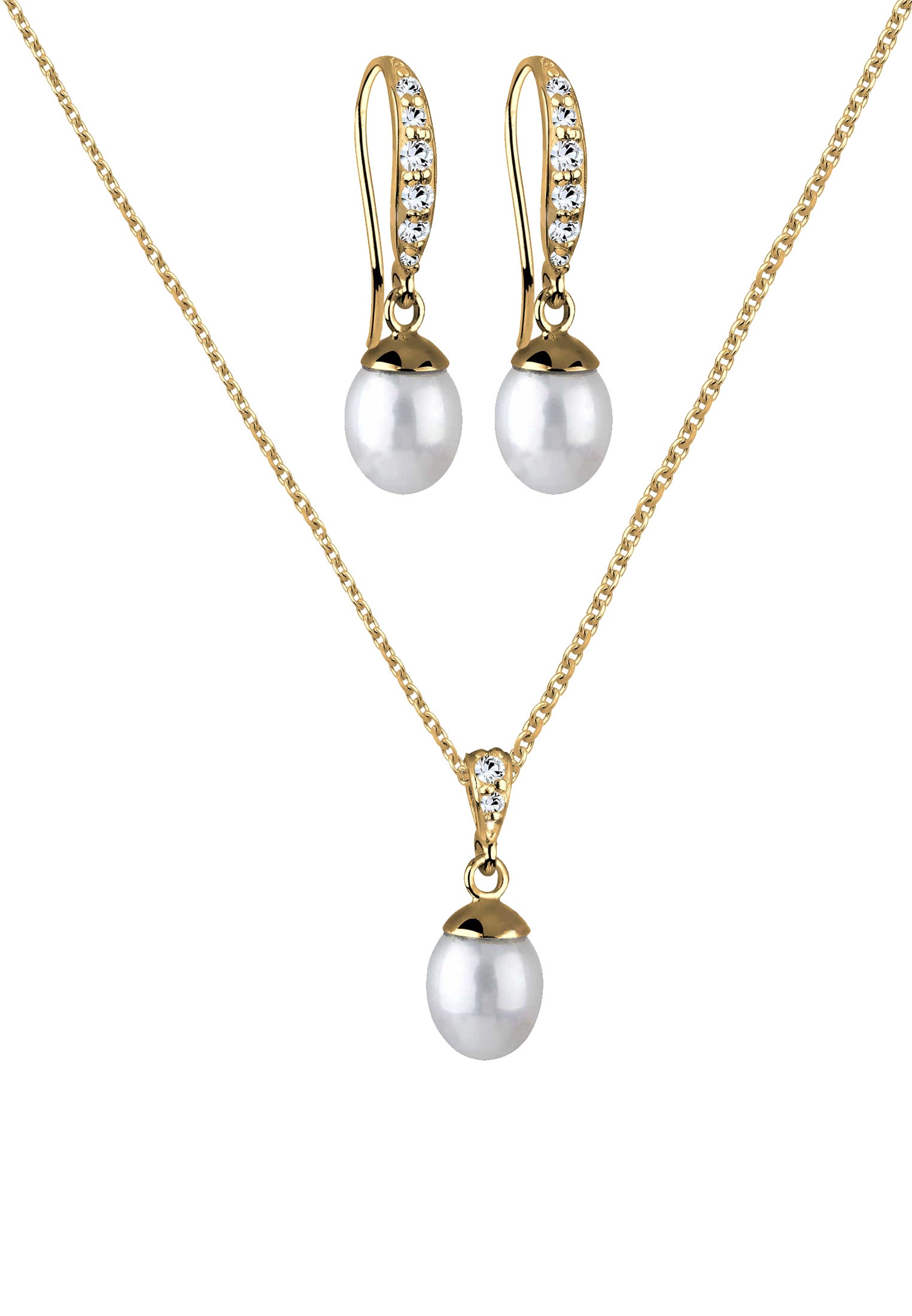 Elli Schmuckset »Elegant Perle Kristalle 925 Silber« ()