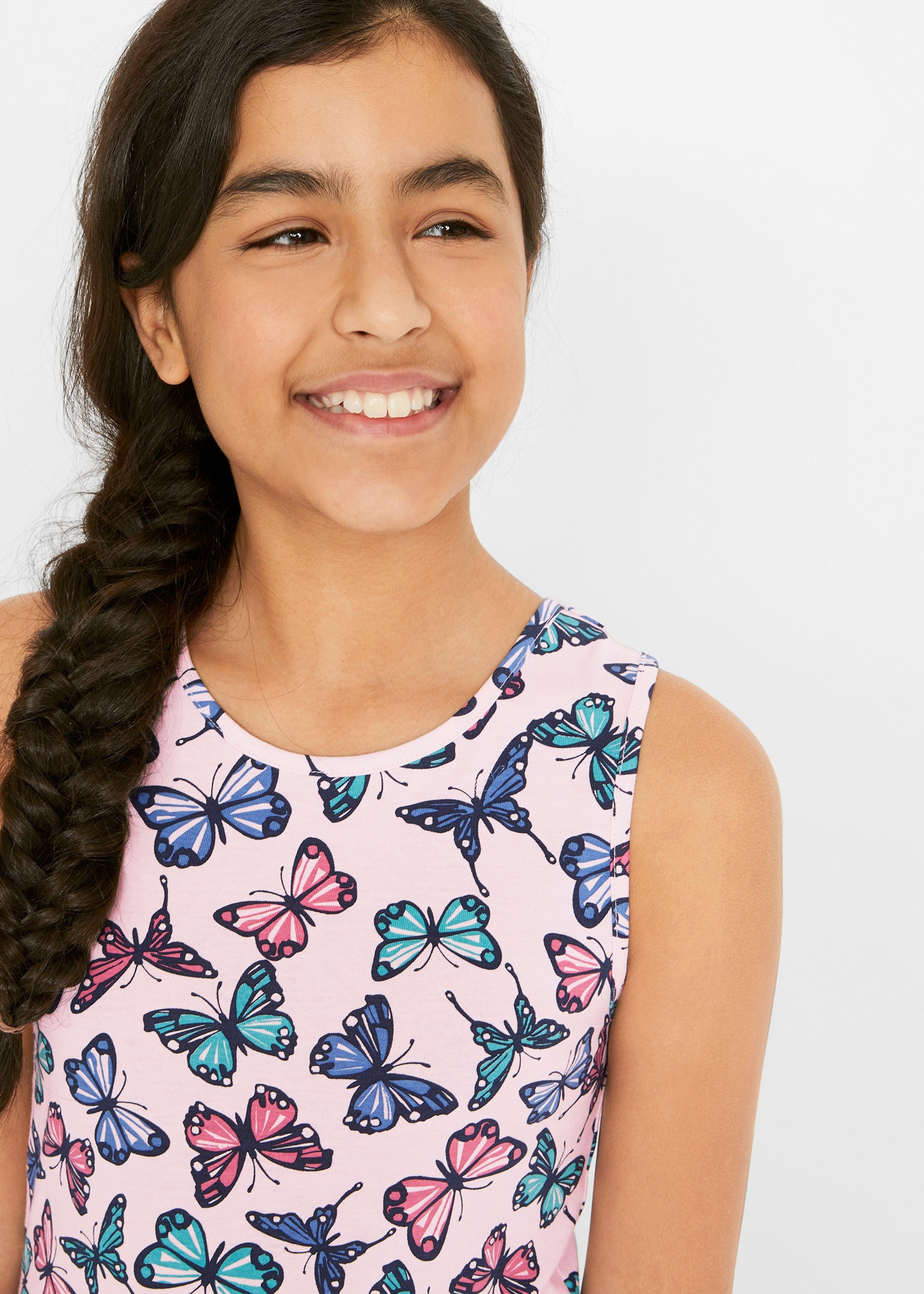 bonprix Jerseykleid aus Baumwolle, ärmellos, leicht schwingender Schnitt