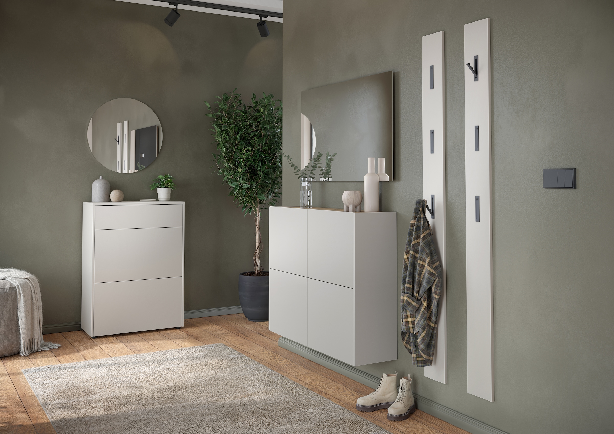 GERMANIA Hängeschuhschrank »Binetto« 1 Stk. tlg. Schuhschrank mit 4 Türen und Push-to-open Technik