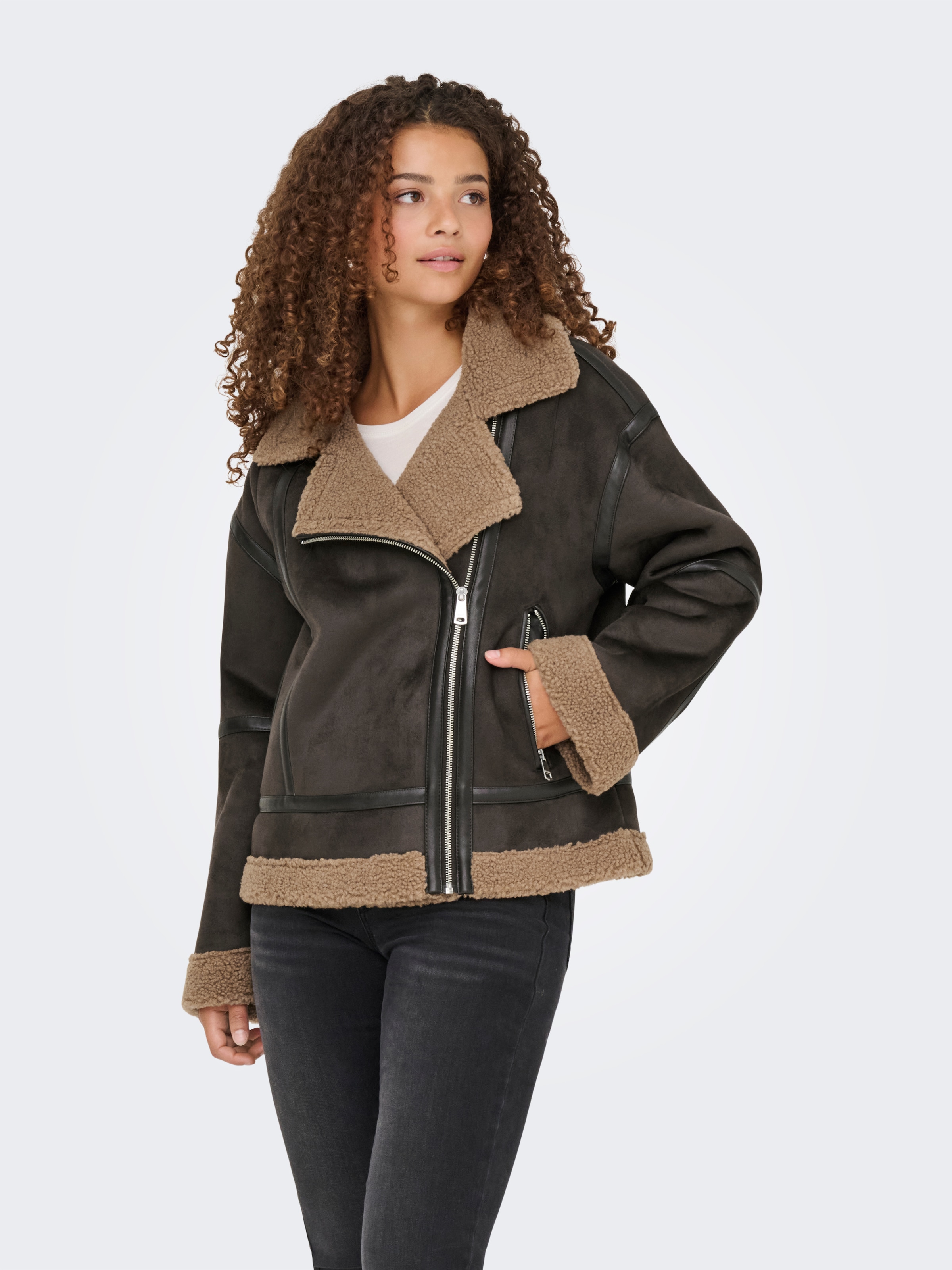 ONLY Pilotenjacke "ONLKENDRA BOND OVERSIZJACKET CC OTW" Kunstfaser