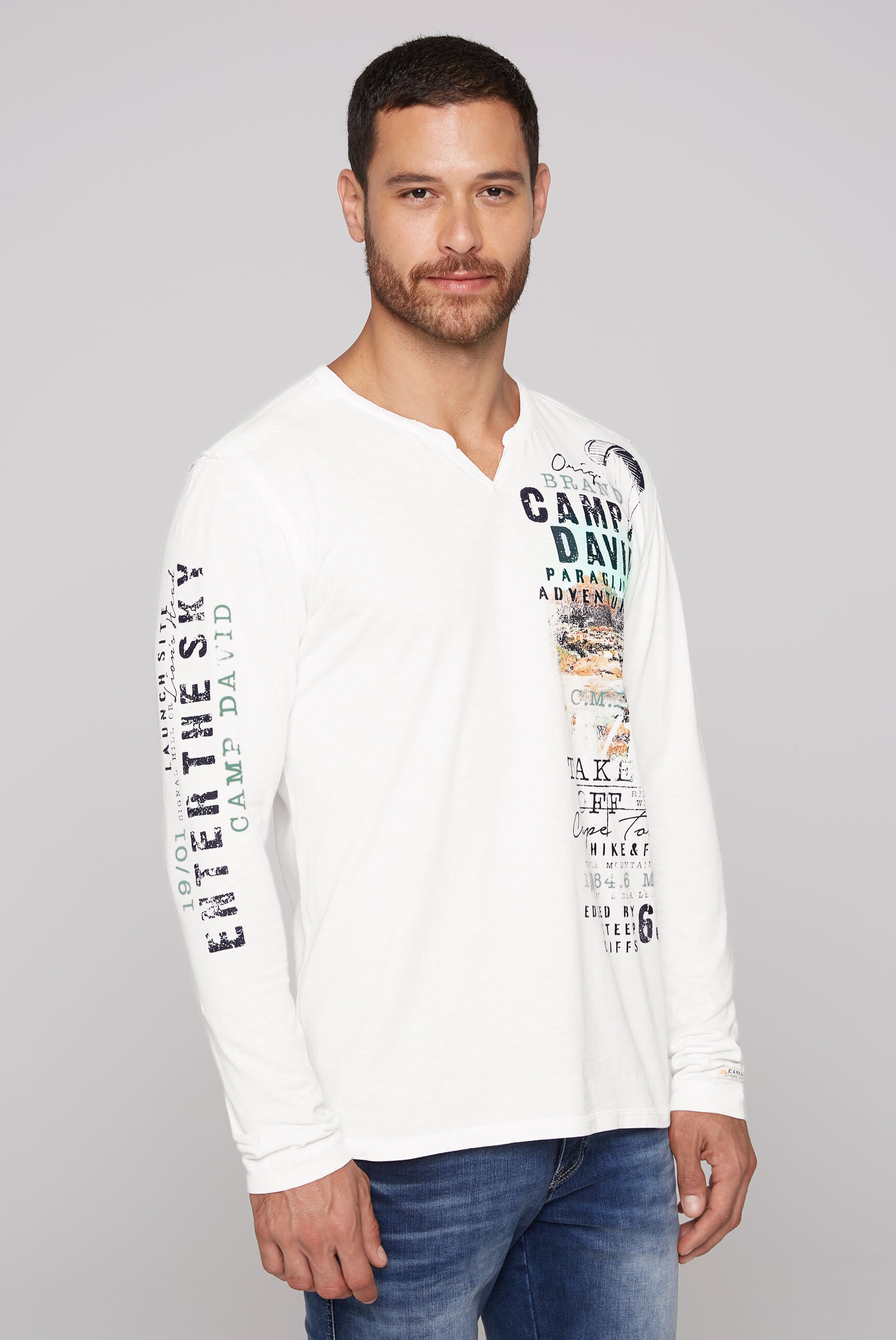 CAMP DAVID Langarmshirt, aus Baumwolle