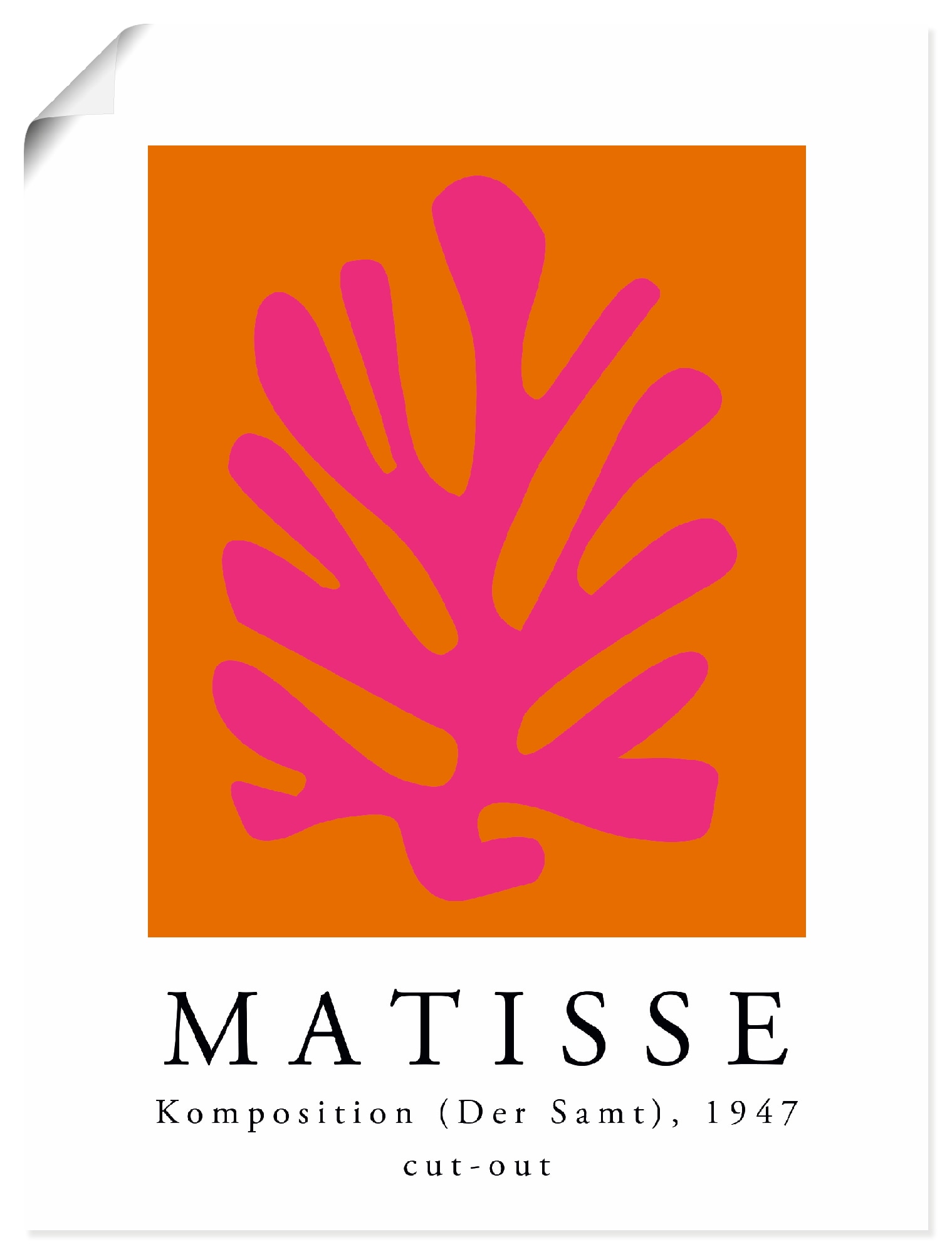 Wandbild ARTLAND "Matisse Komposition - cut-out pink", farbe bild(er): pink, B:45cm H:60cm, Papier, Bilder, als Alubild, Leinwandbild, Poster, Wandaufkleber in verschied. Größen
