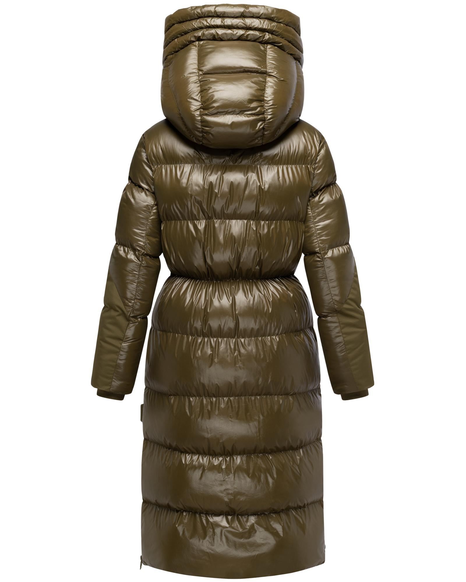 Navahoo Steppmantel »Knusperherz 14«, Langer gesteppter Damen Wintermantel mit Materialmix