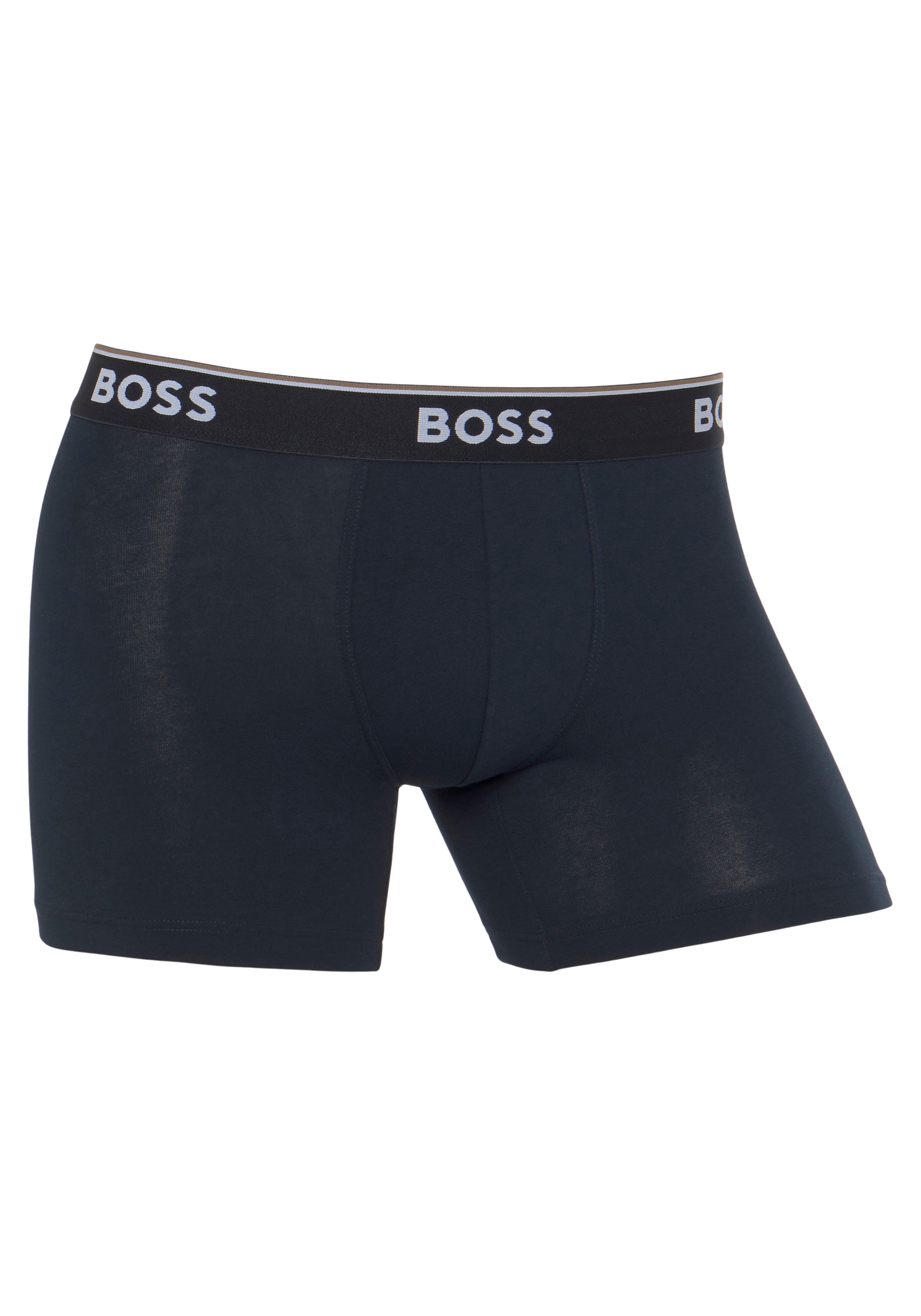 BOSS Langer Boxer »Brief 3 PACK«, mit farblich passendem Webbund