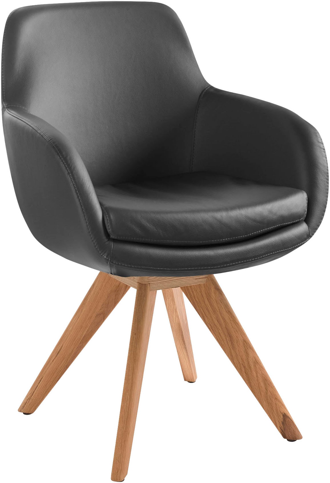Musterring Esszimmerstuhl "Tavia", (Set), 2 St., Echtleder, Stativgestell W günstig online kaufen