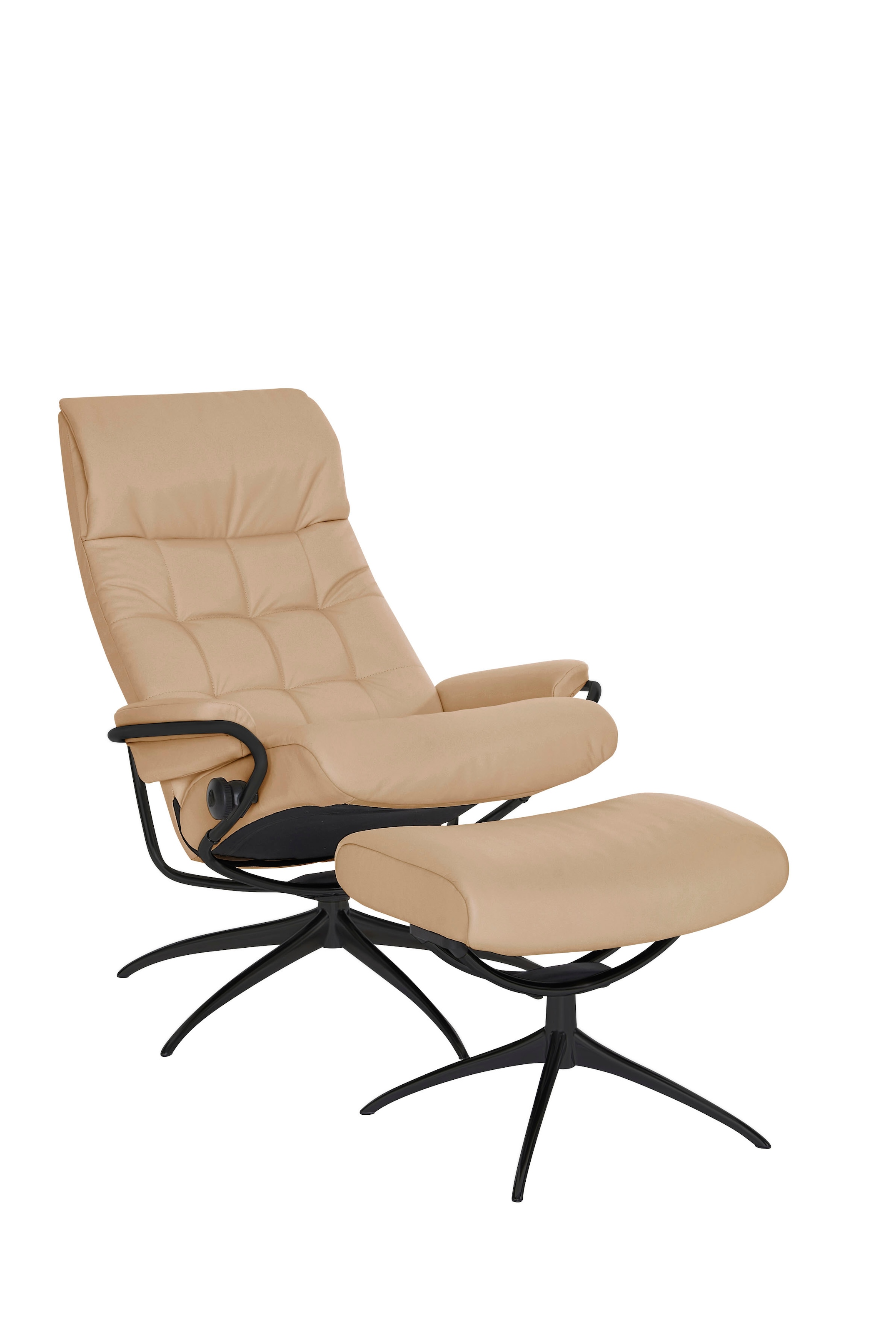 Stressless® Relaxsessel »London«, (Set, Relaxsessel mit Hocker), mit Hocker, High Back, mit Star Base, Gestell Schwarz