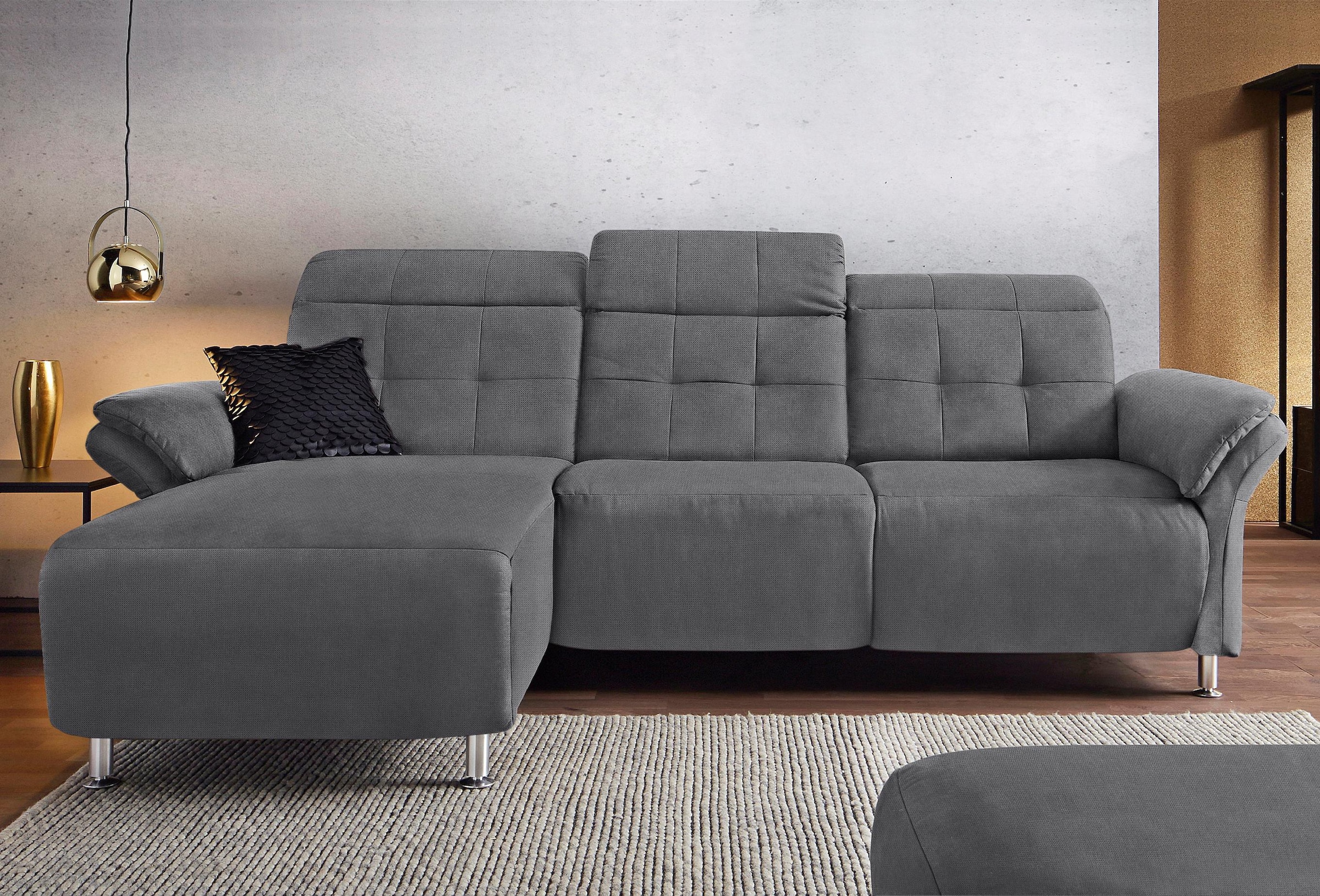 Home affaire Ecksofa "Manhattan L-Form" 2 Sitze mit elektrischer Relaxfunkt günstig online kaufen