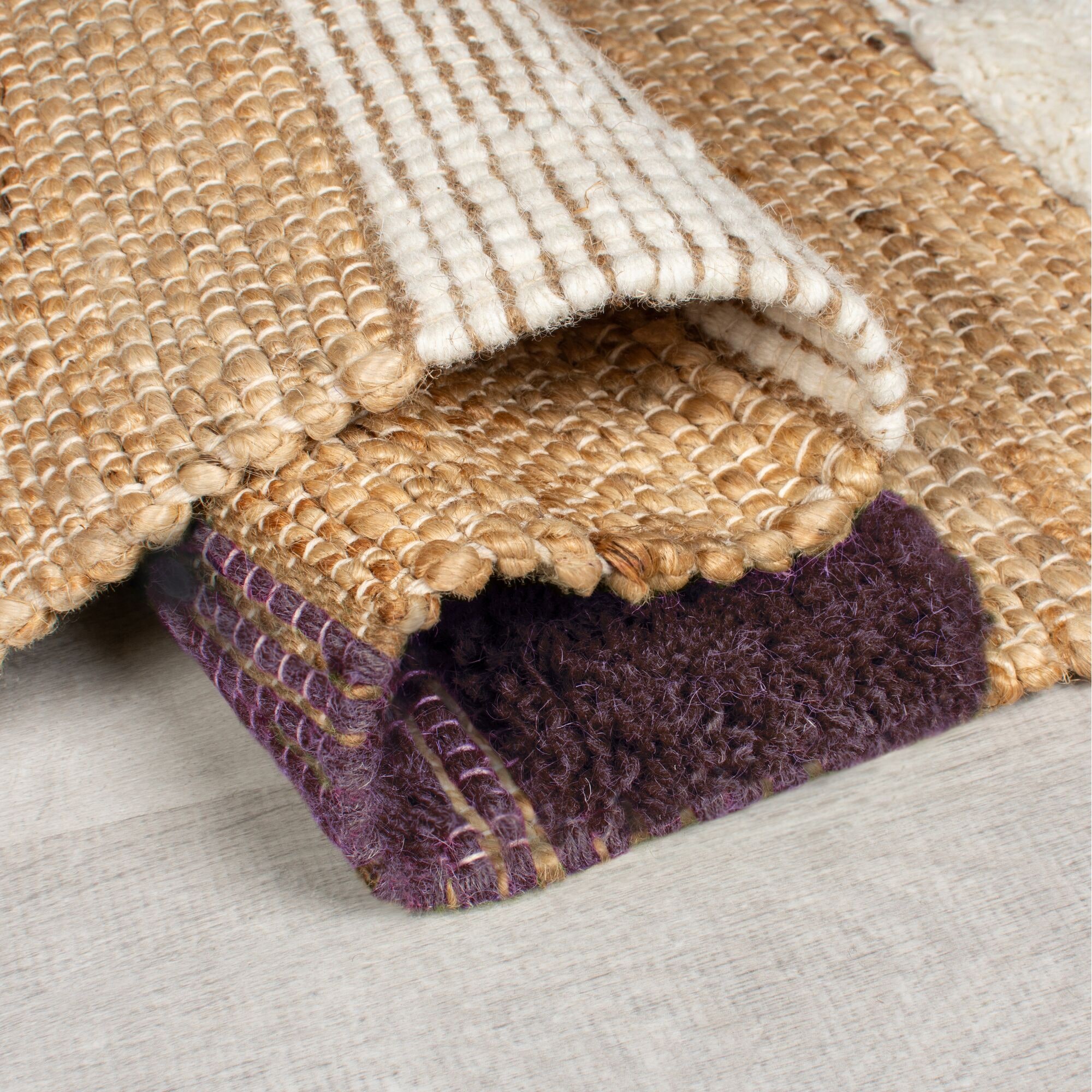 FLAIR RUGS Teppich »MEDINA BLOCKS«, rechteckig, 22 mm Höhe, Jute/-und Wollmischung